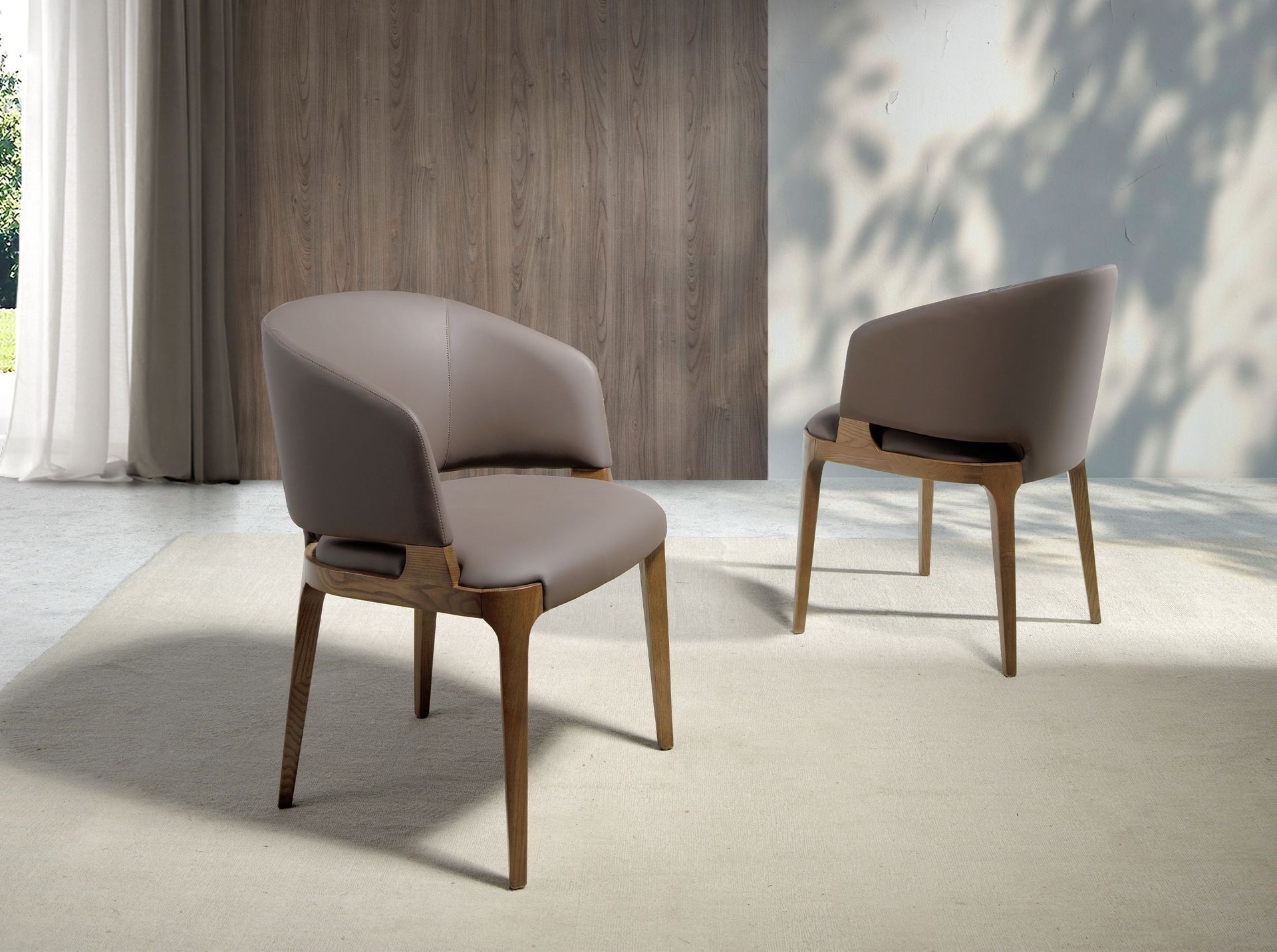 Armchair faux leather grey