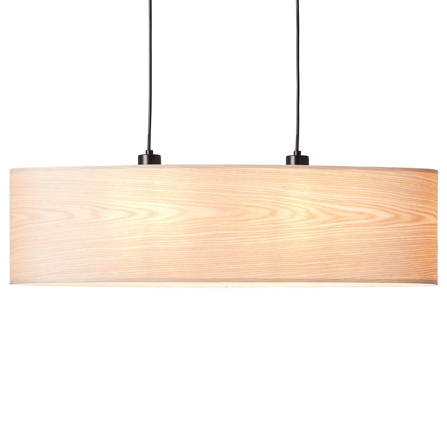 2-Flame pendant lamp Romm III Bamboo partly solid steel