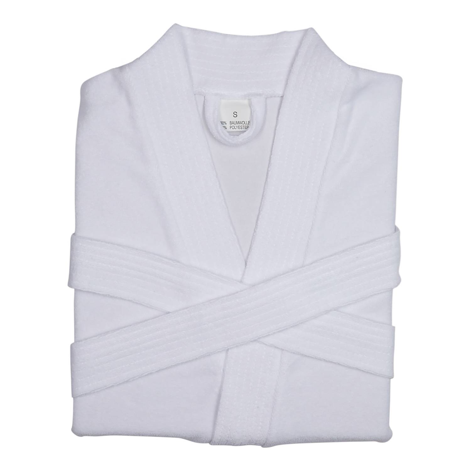 Damenbademantel Jersey Baumwolle Größe S Weiß Breite: 40 cm