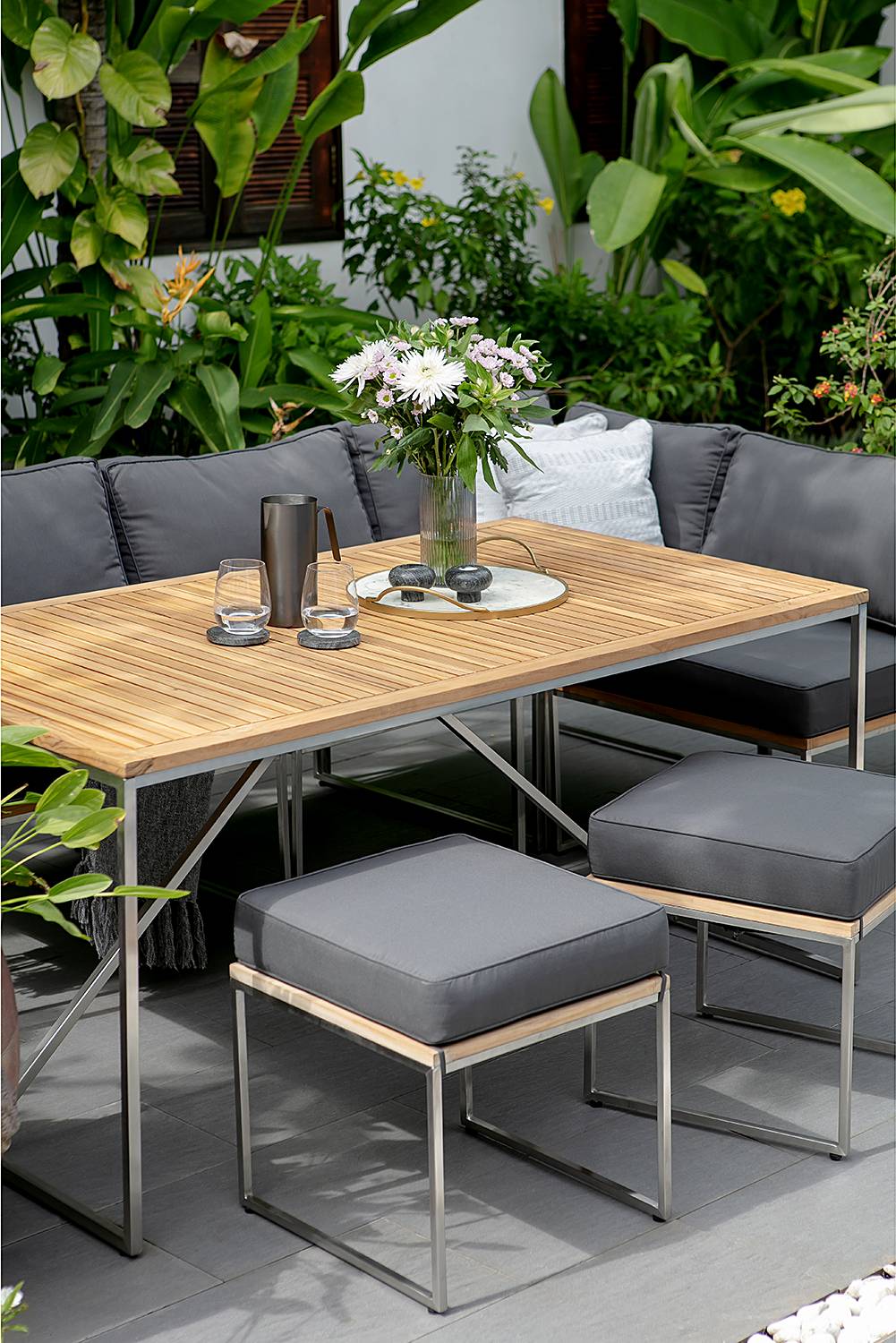 Gartenhocker Cipressa Grau