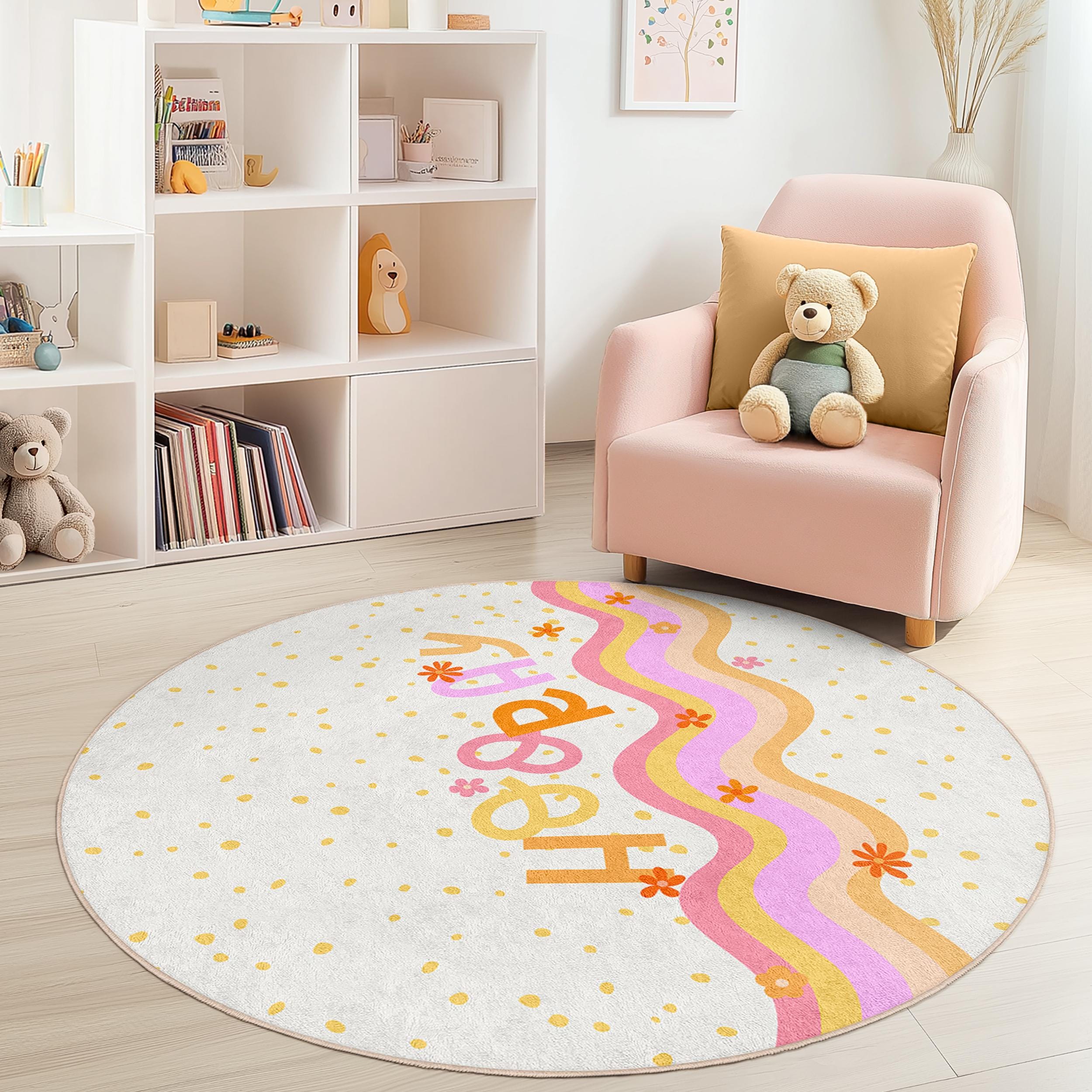 Waves Children's Rug Multicolor Ø120cm
