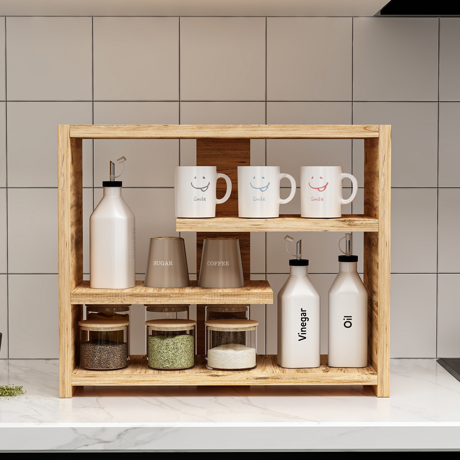 Gupse Wandregal Holzfurnier