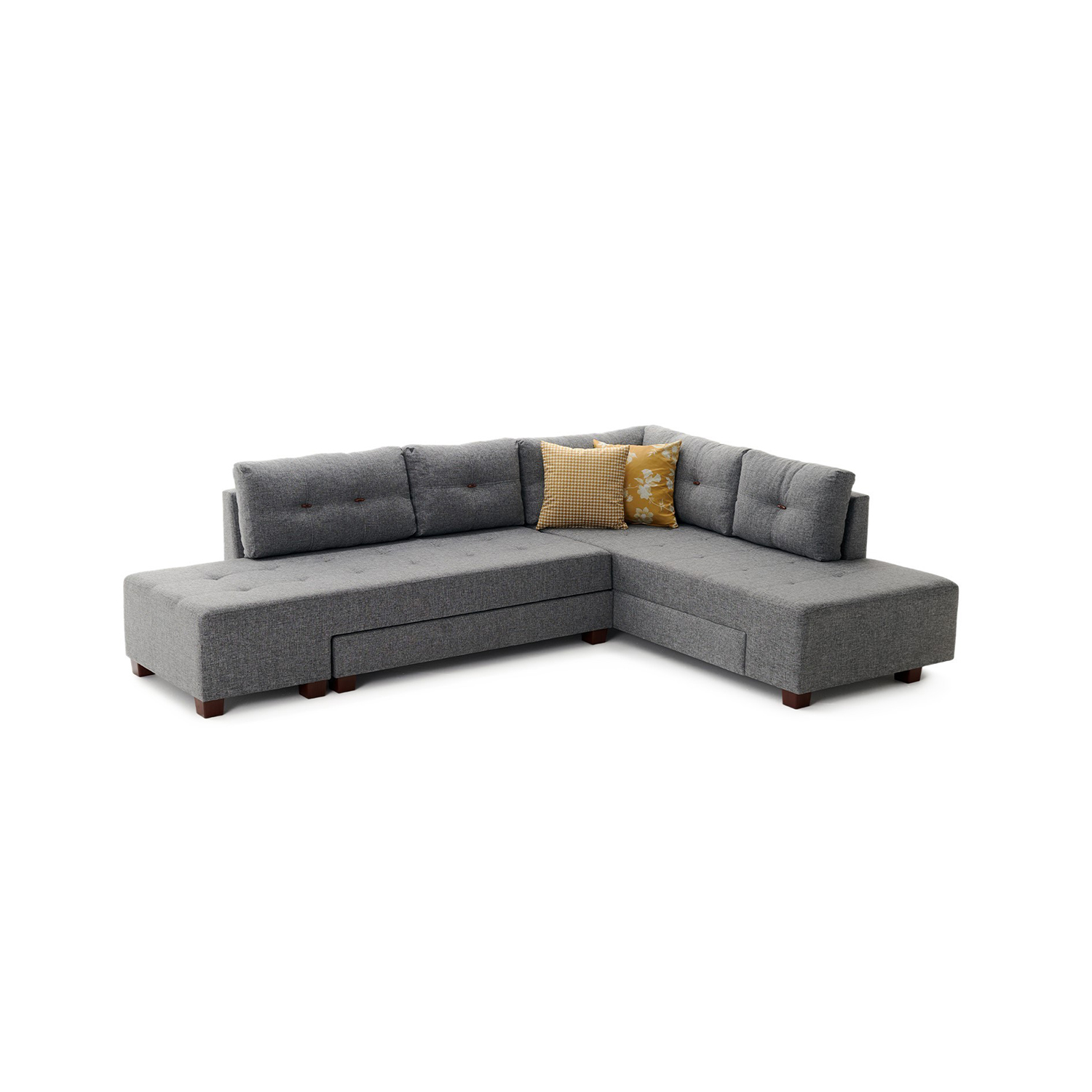 Manama Corner Sofa Bed Right - Grey