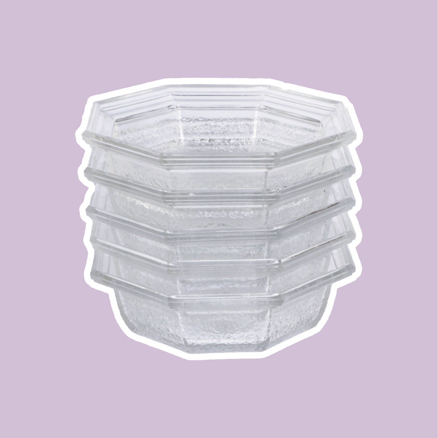 5x Vintage Art Deco Revival Bowl Lead Crystal 1960s