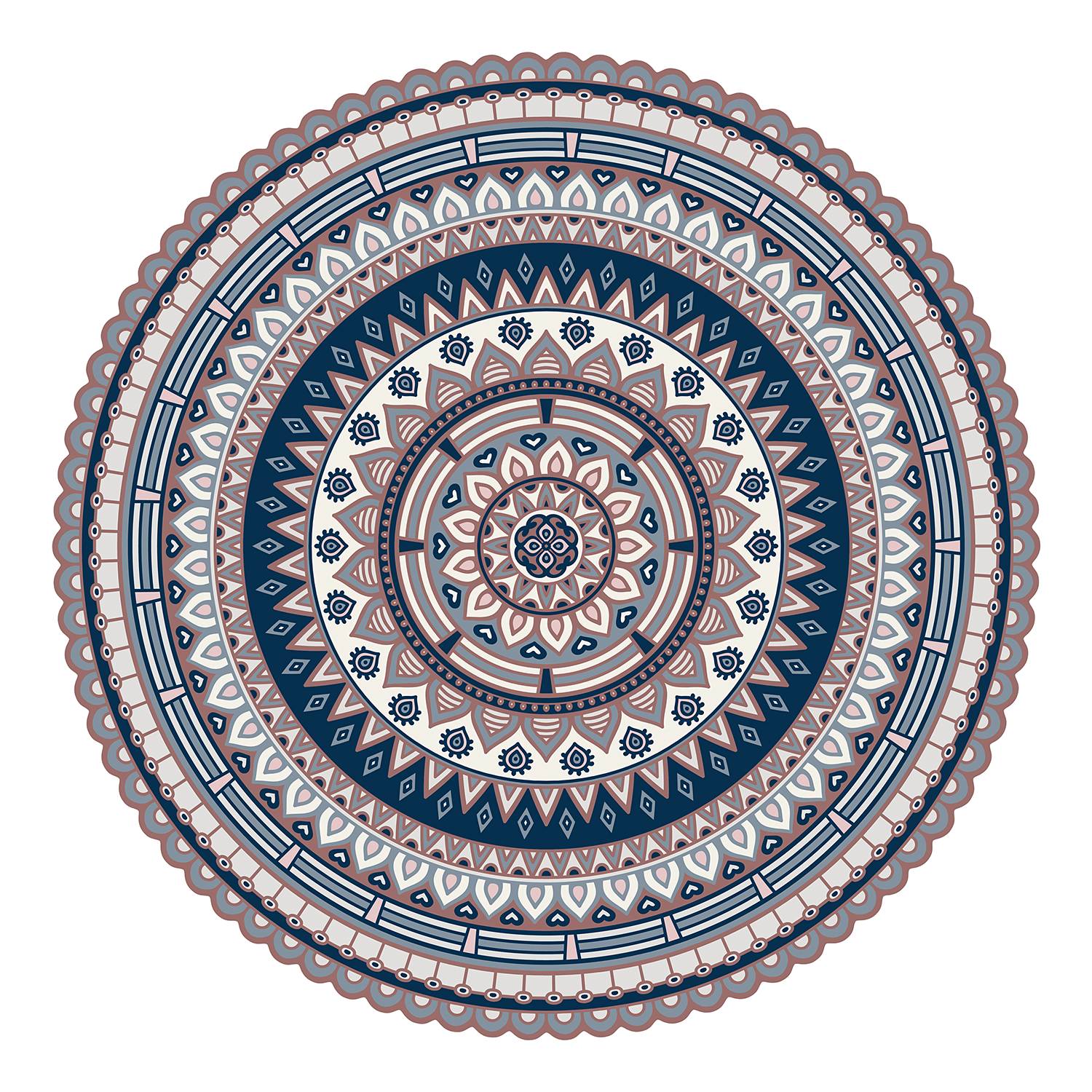 Vinyl rug Matteo I Multicolored Ø 118cm