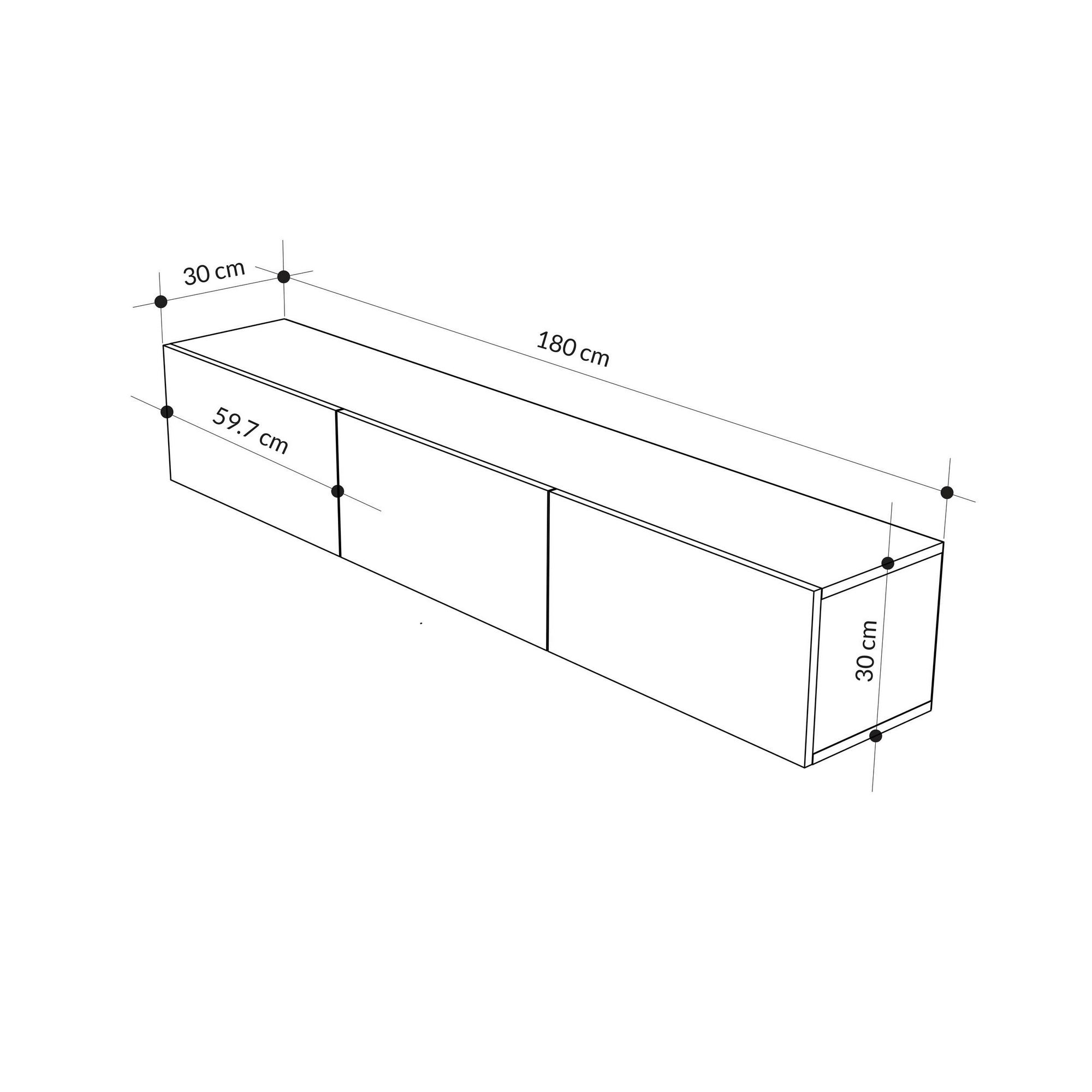 Francy Lowboard Holz Eiche Anthrazit