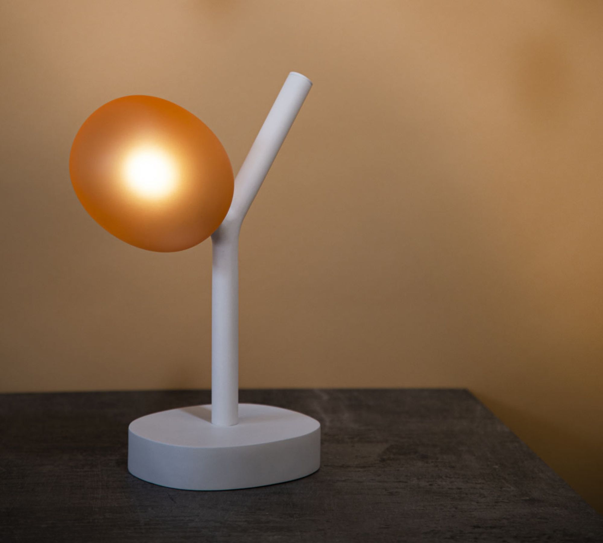 Ivy Battery Table Lamp Metal White