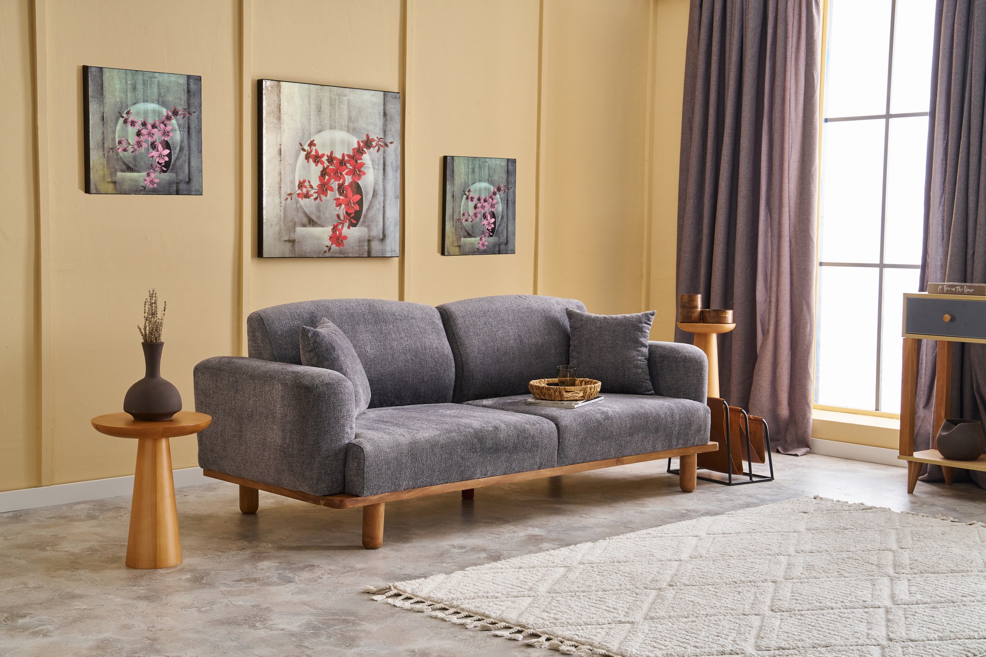 Rens Sofa 4-Sitzer Grau