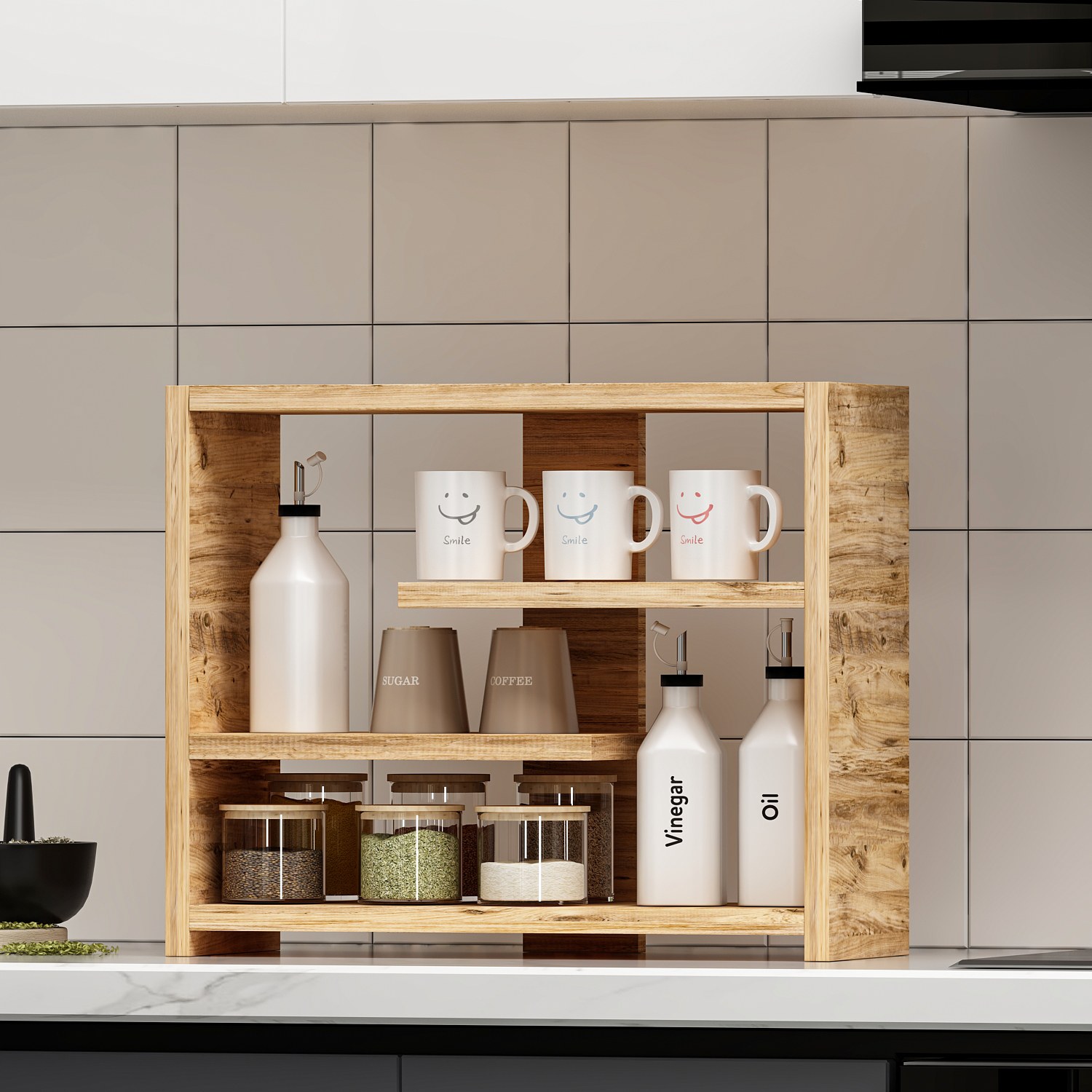 Gupse Wandregal Holzfurnier