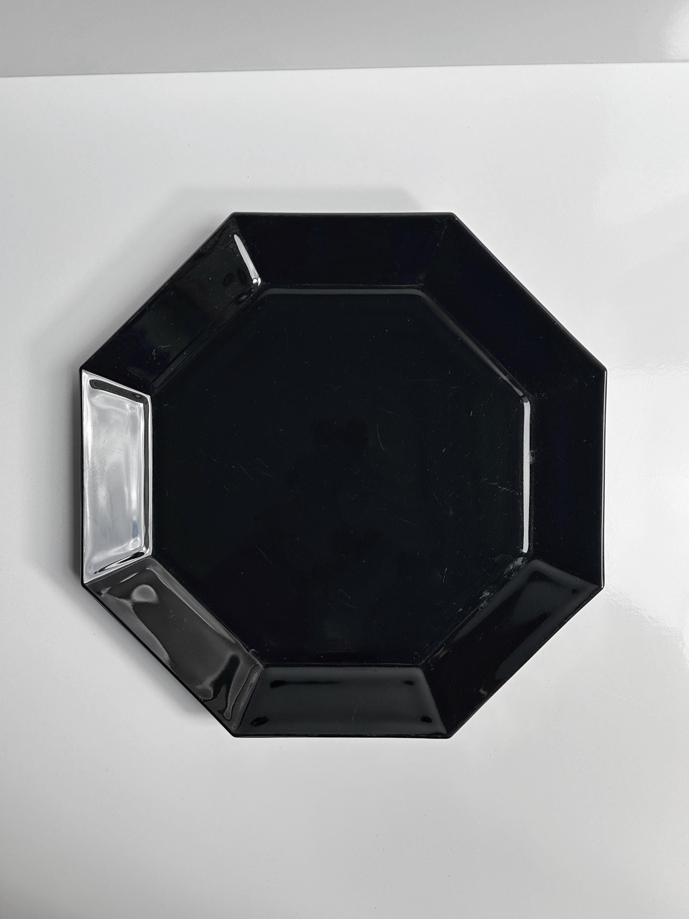 Octime fruit bowl glass black 1980s