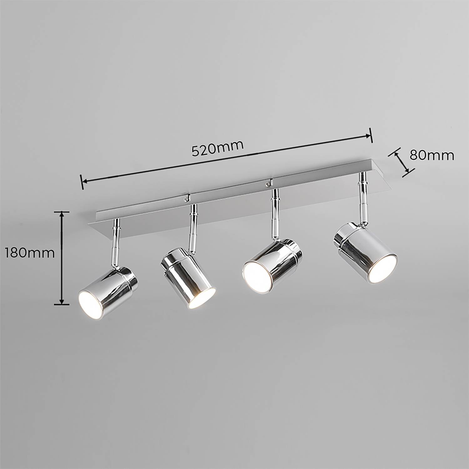 Angelo Deckenleuchte 4-flammig Eisen Silber