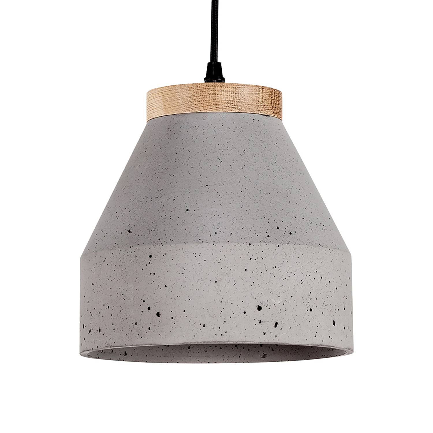 Pendelleuchte Tristan Eiche Massiv Beton Ø 20cm