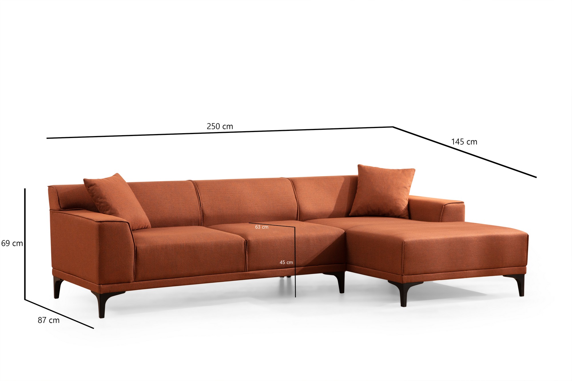 Petra R Ecksofa Orange