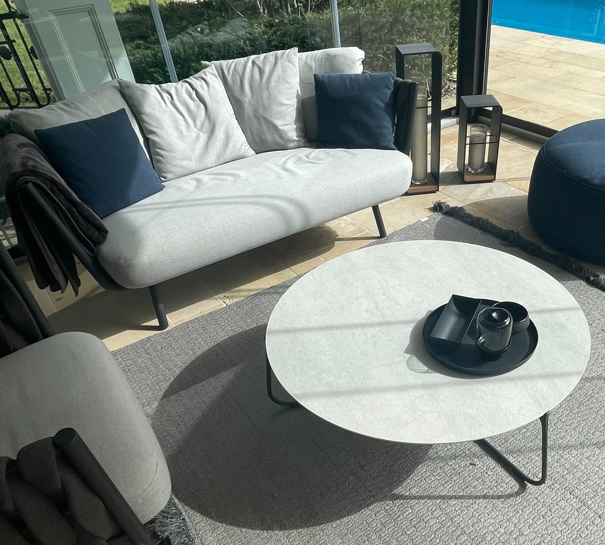 Tosca Outdoor-Möbelset Textil Edelstahl Grau