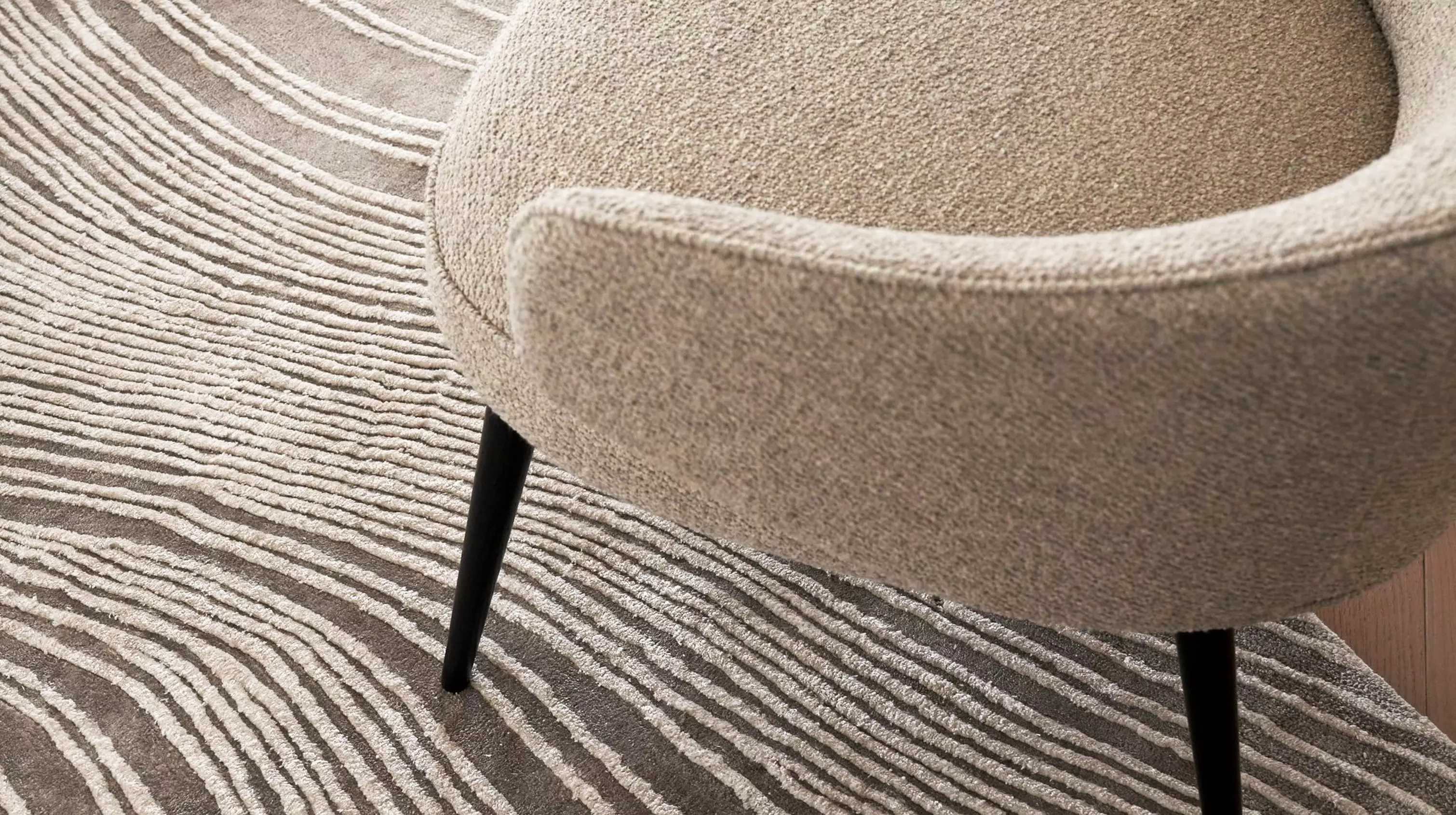 Tide Teppich Textil Grau Weiß