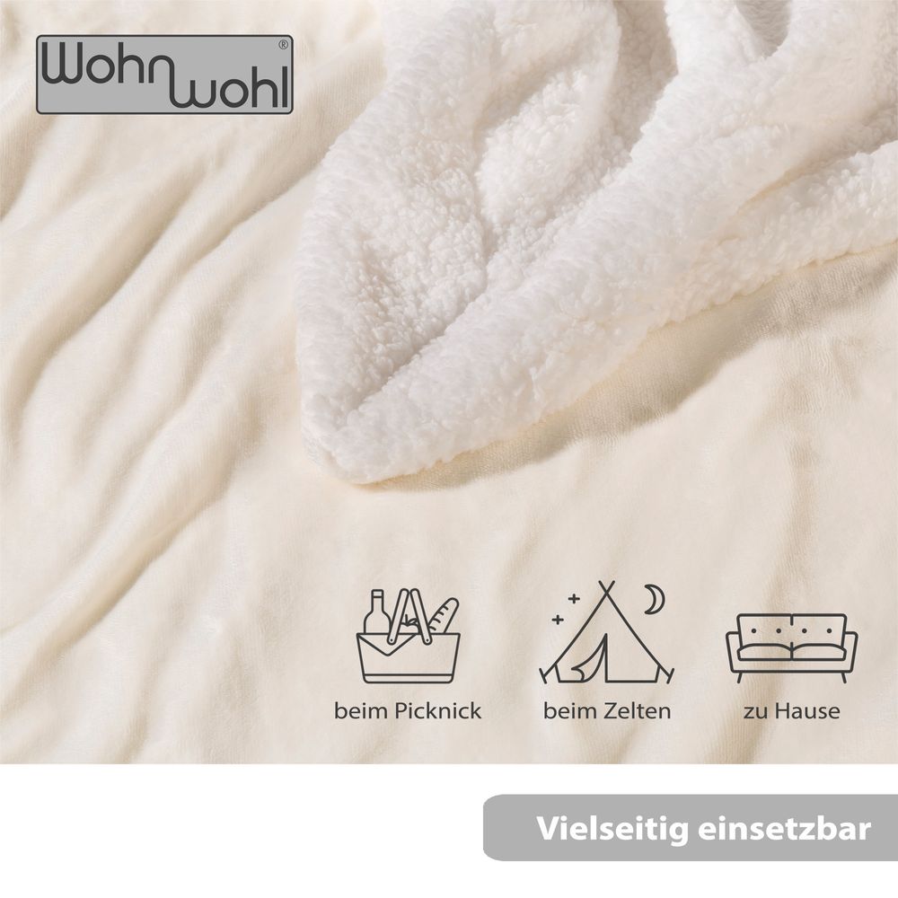 Wohndecke Sherpa Creme