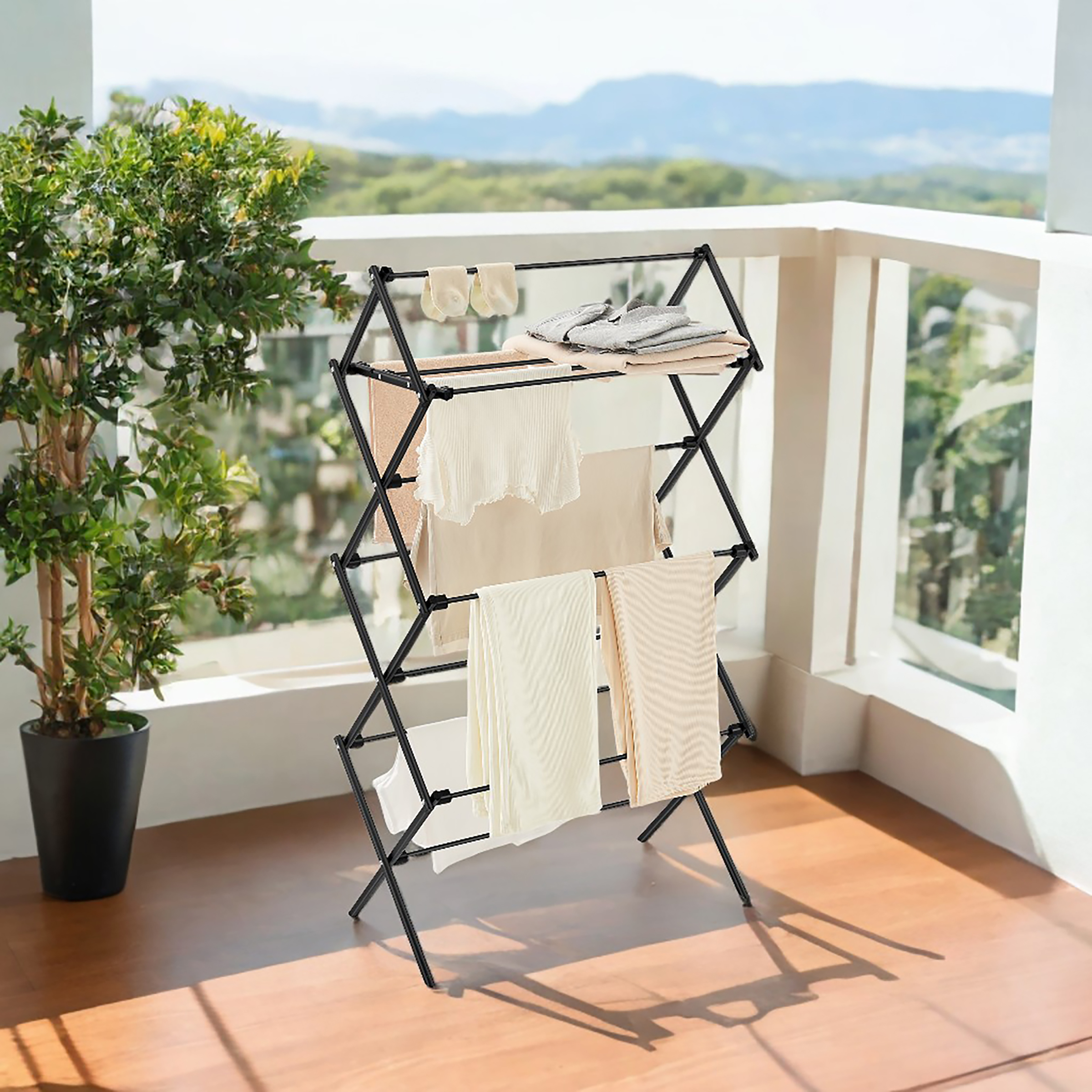 Drying Rack Buyan Iron Polyethylene Black