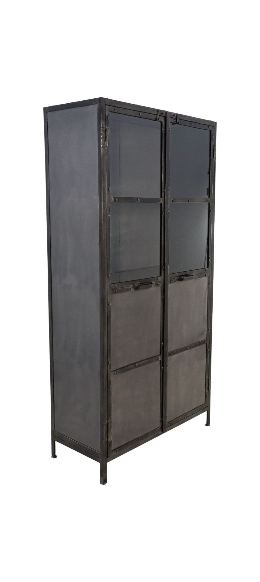 Brooklyn Schrank mit 2 Türen Metall Glas