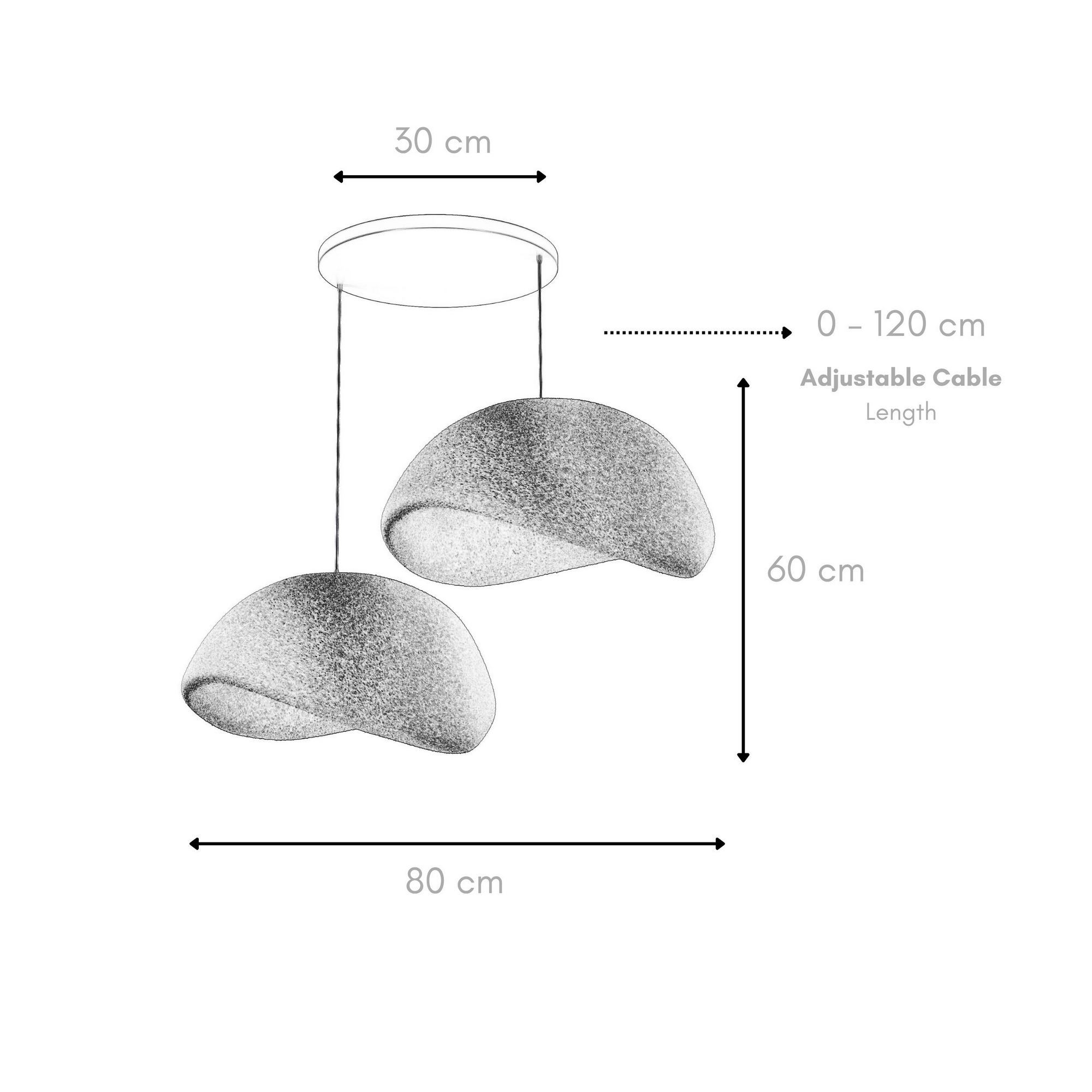 2-Flammig Wabi Sabi Driftgrains Pendelleuchte Beton Grau