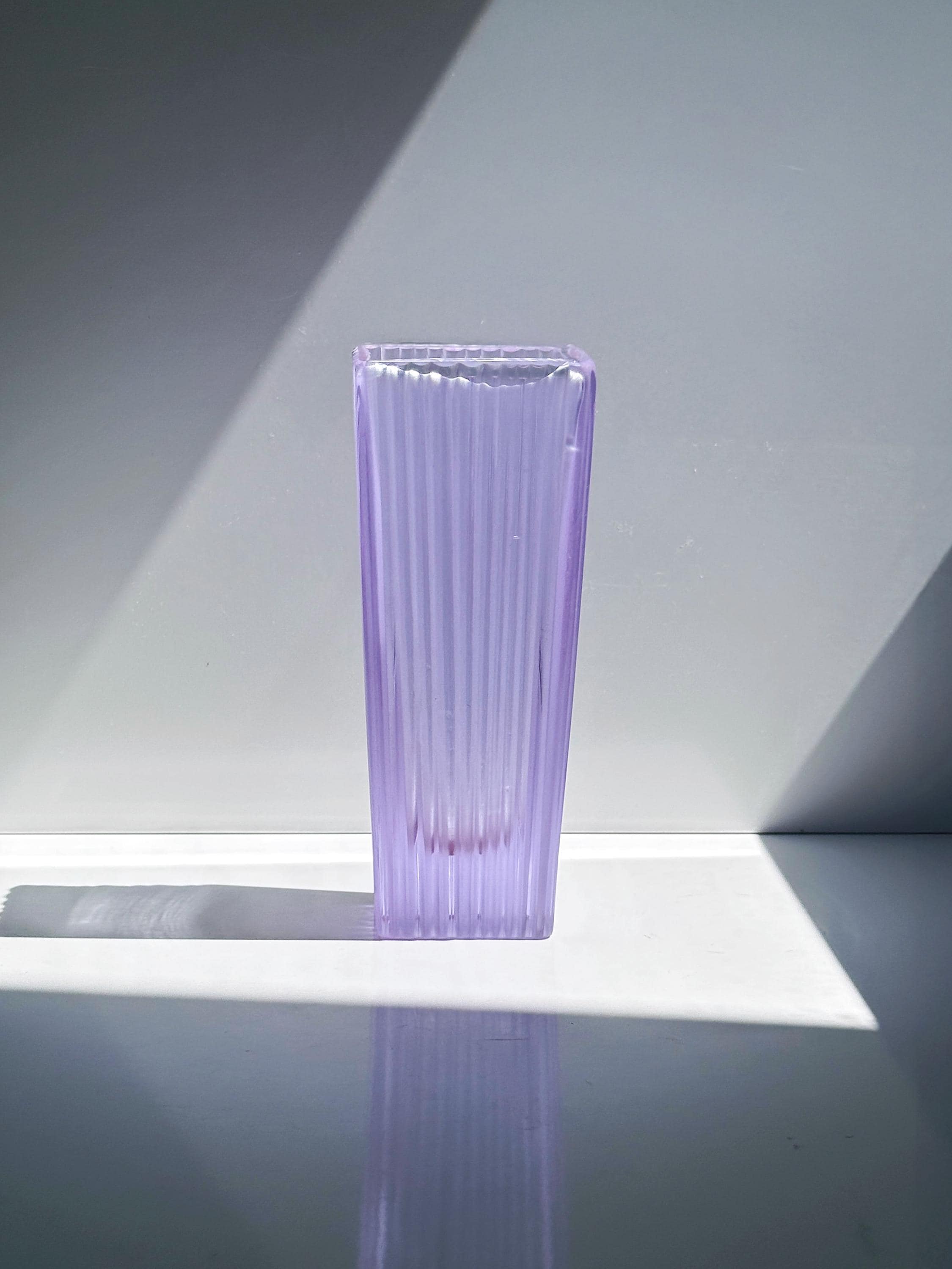 Vintage Blockvase Glas 1960er Jahre