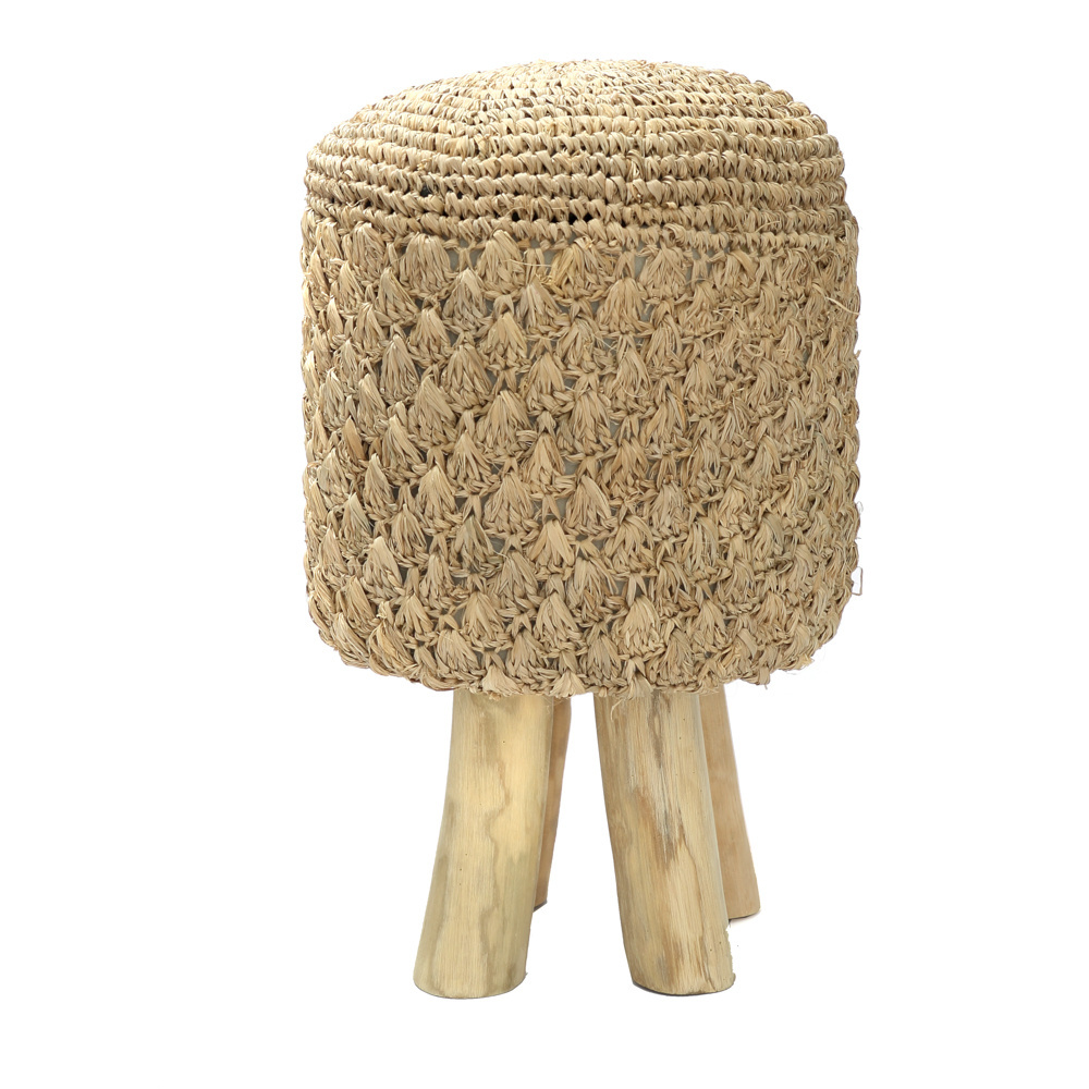 Hocker Holz Bast Natur