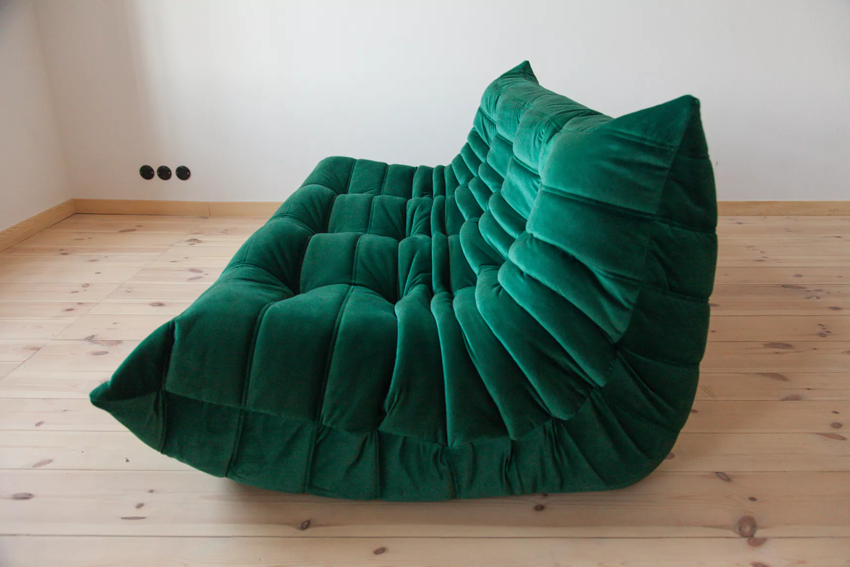Togo Sofa 3-seater Emerald Green Velvet