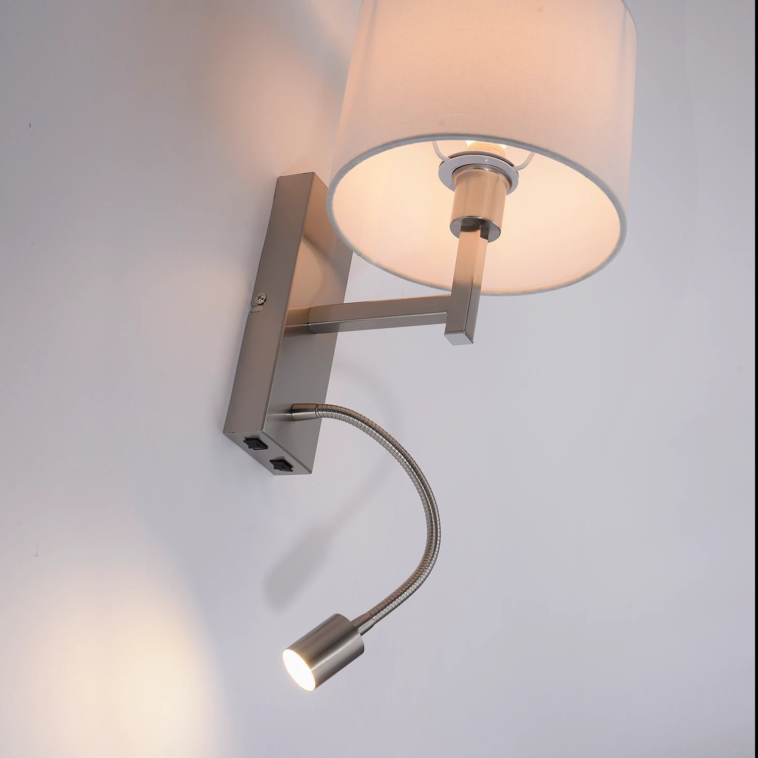 LED-Wandleuchte 1-flammig Metall Textil Weiß