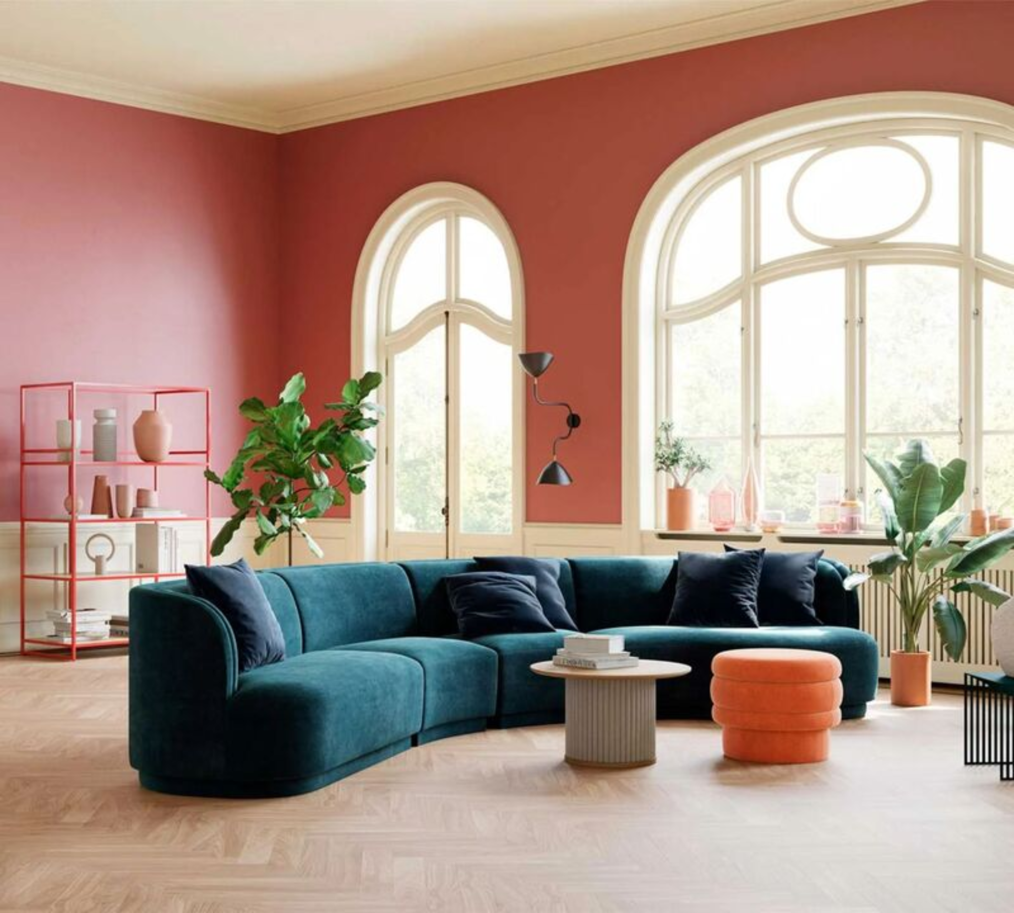Nora 2-Sitzter Chaise Modul Links Danny Dusty Blue