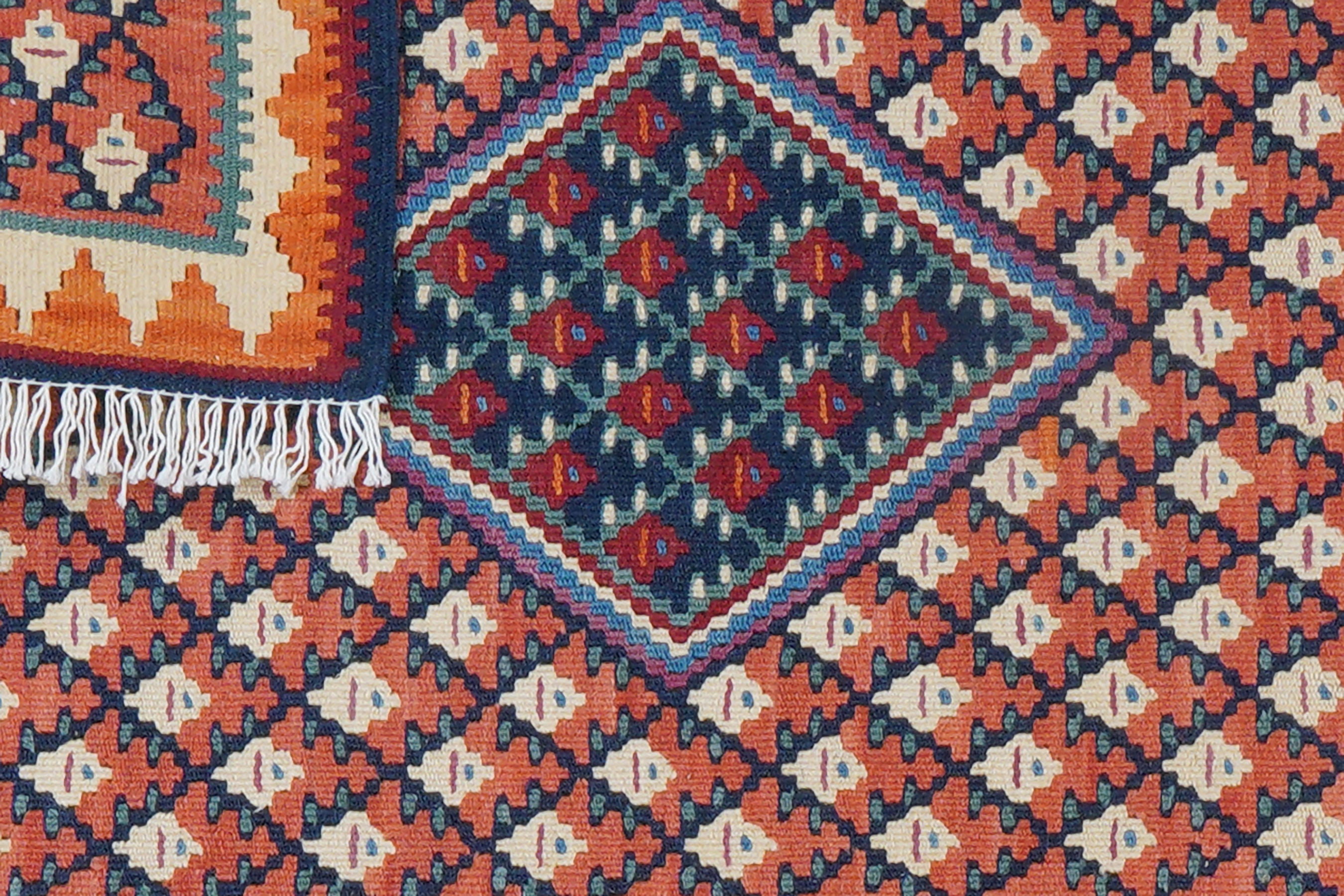 Kilim Senneh Teppich Braun