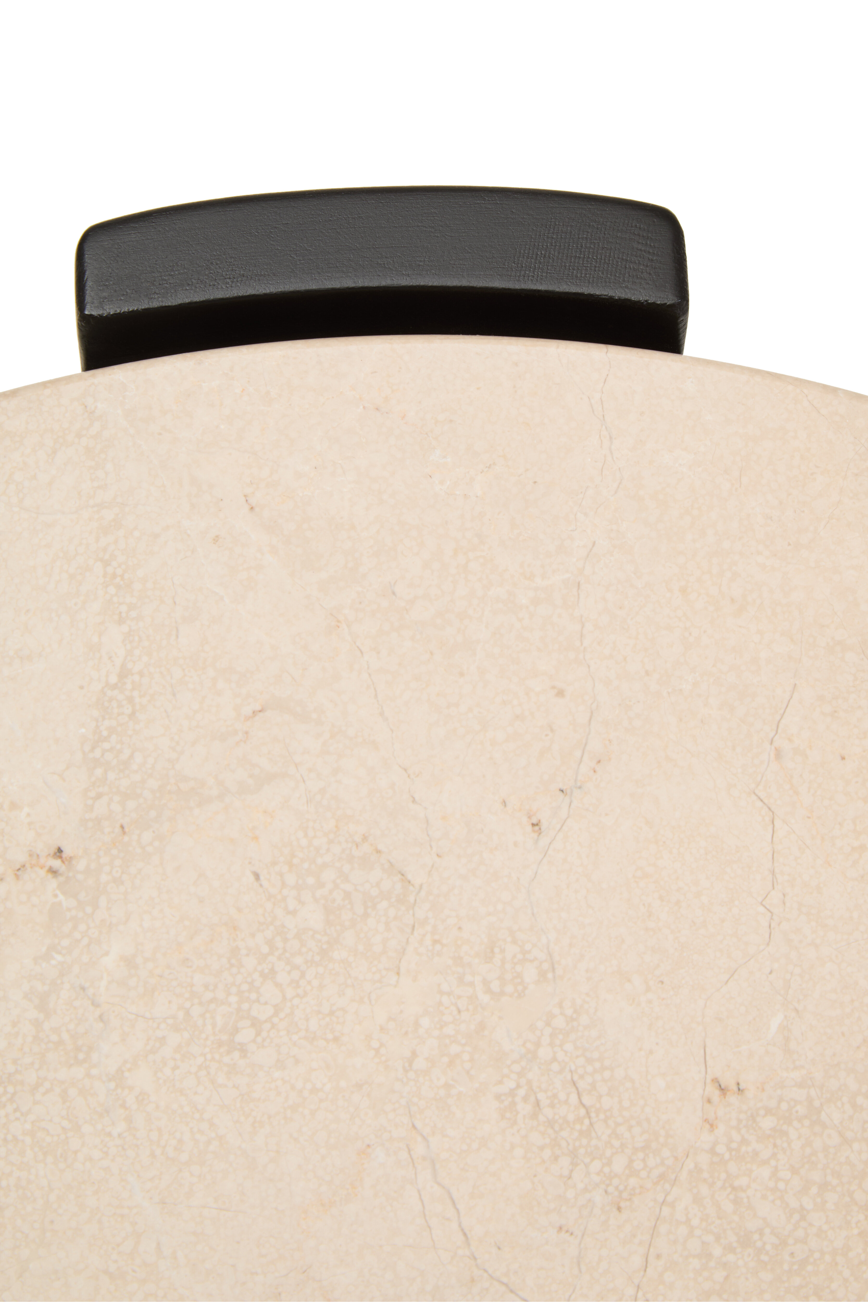 Palermo Runder Beistelltisch Marmorplatte Creme Schwarz