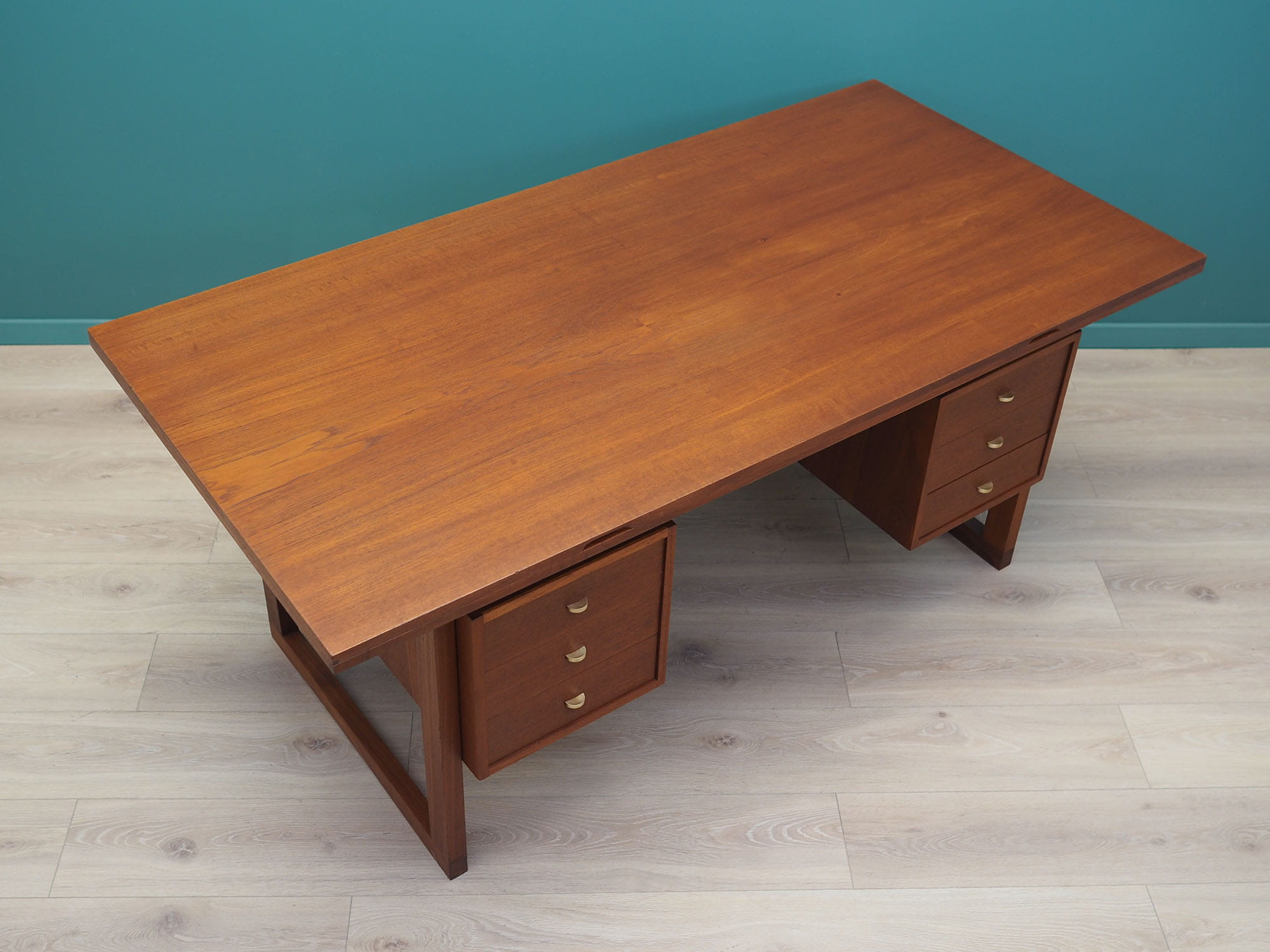 Vintage desk teak brown 1970s