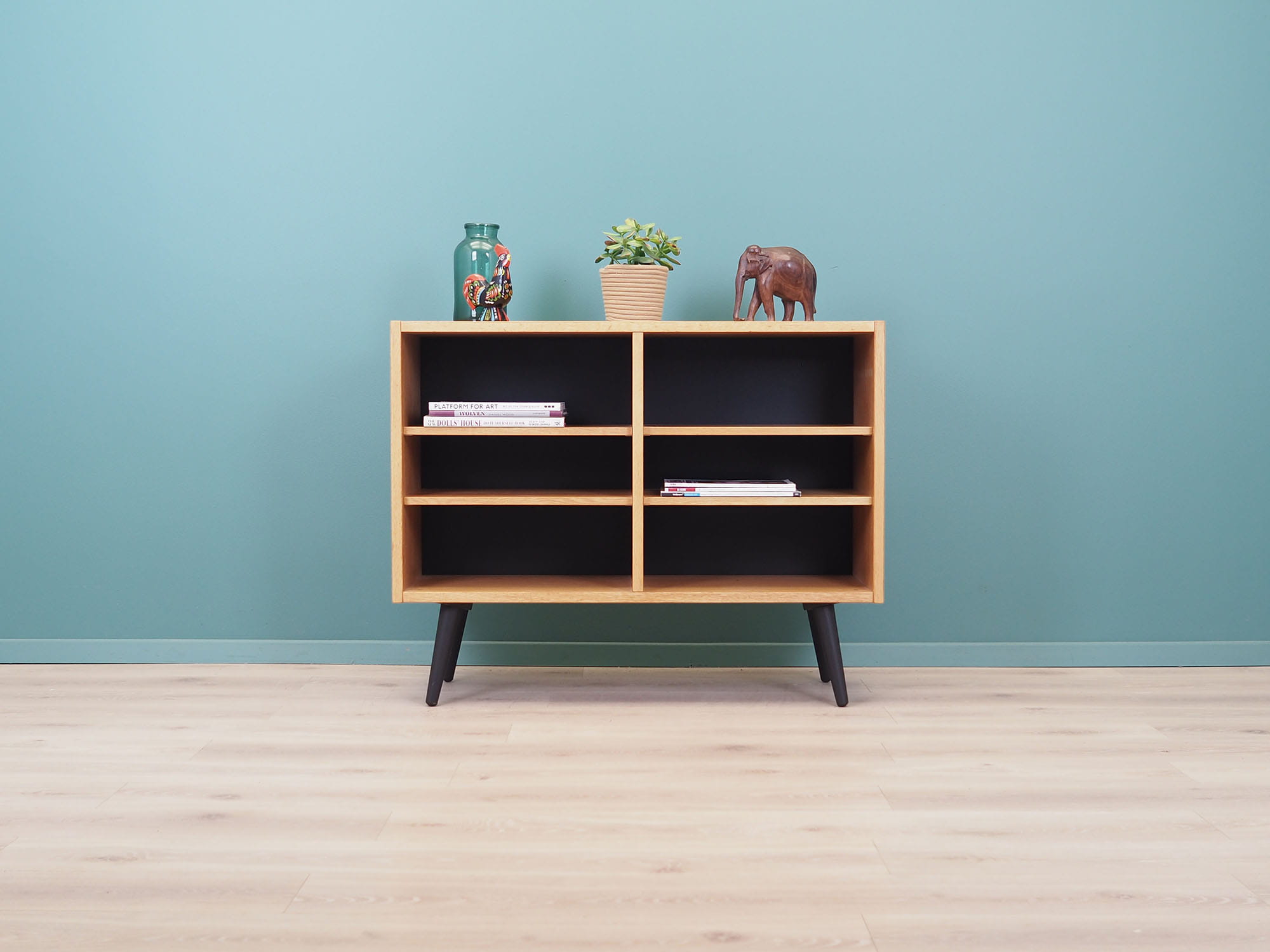 Vintage Bookshelf Ash Wood Brown 1970s