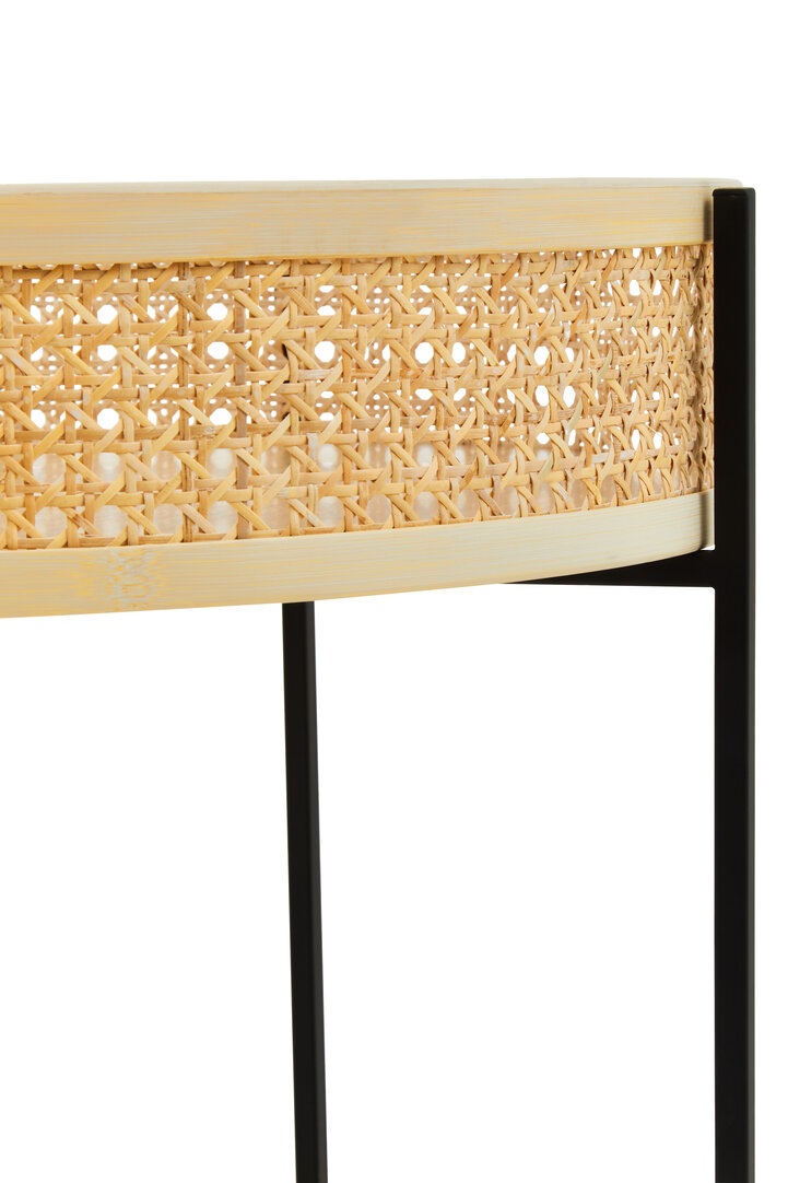 Depok Round Side Table Mango Wood Metal