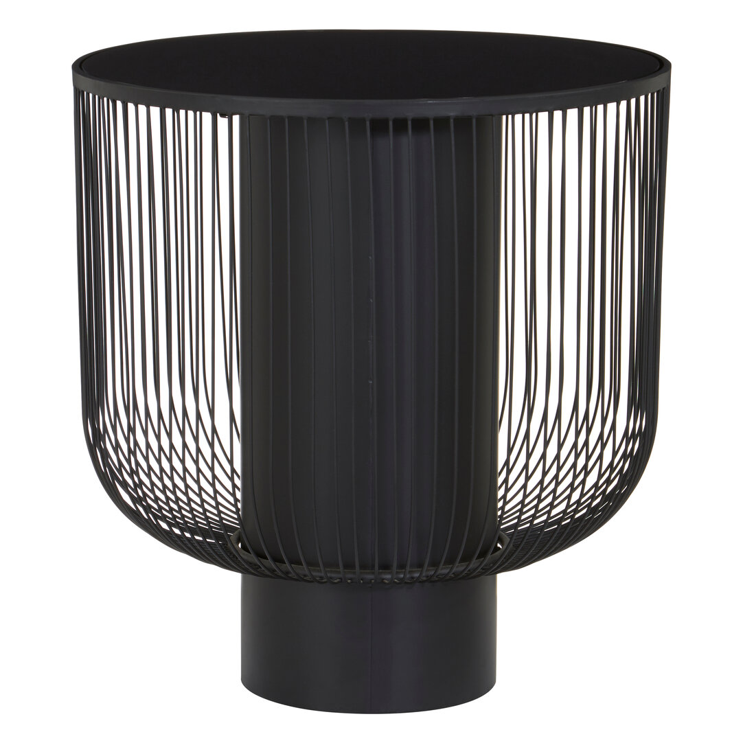 Trento Side Table Glass Top Black