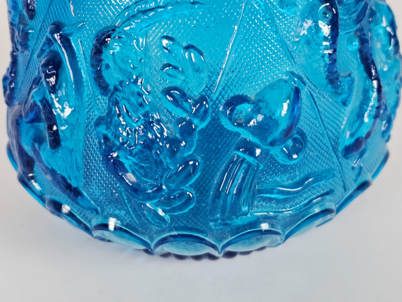 Vintage Vase Glas Blau 1960er Jahre 
