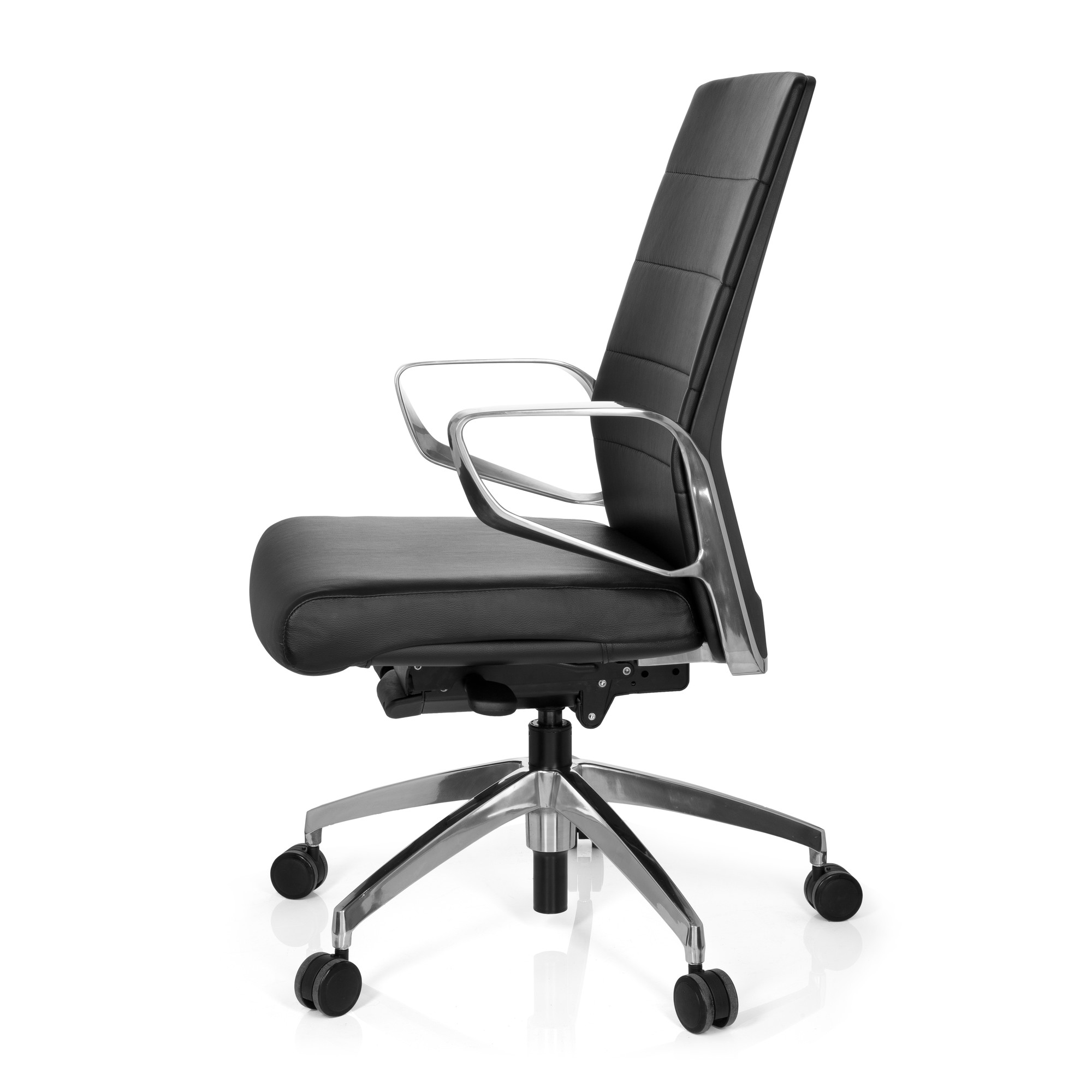PROVIDER Office chair Swiveling with castors Faux leather Black