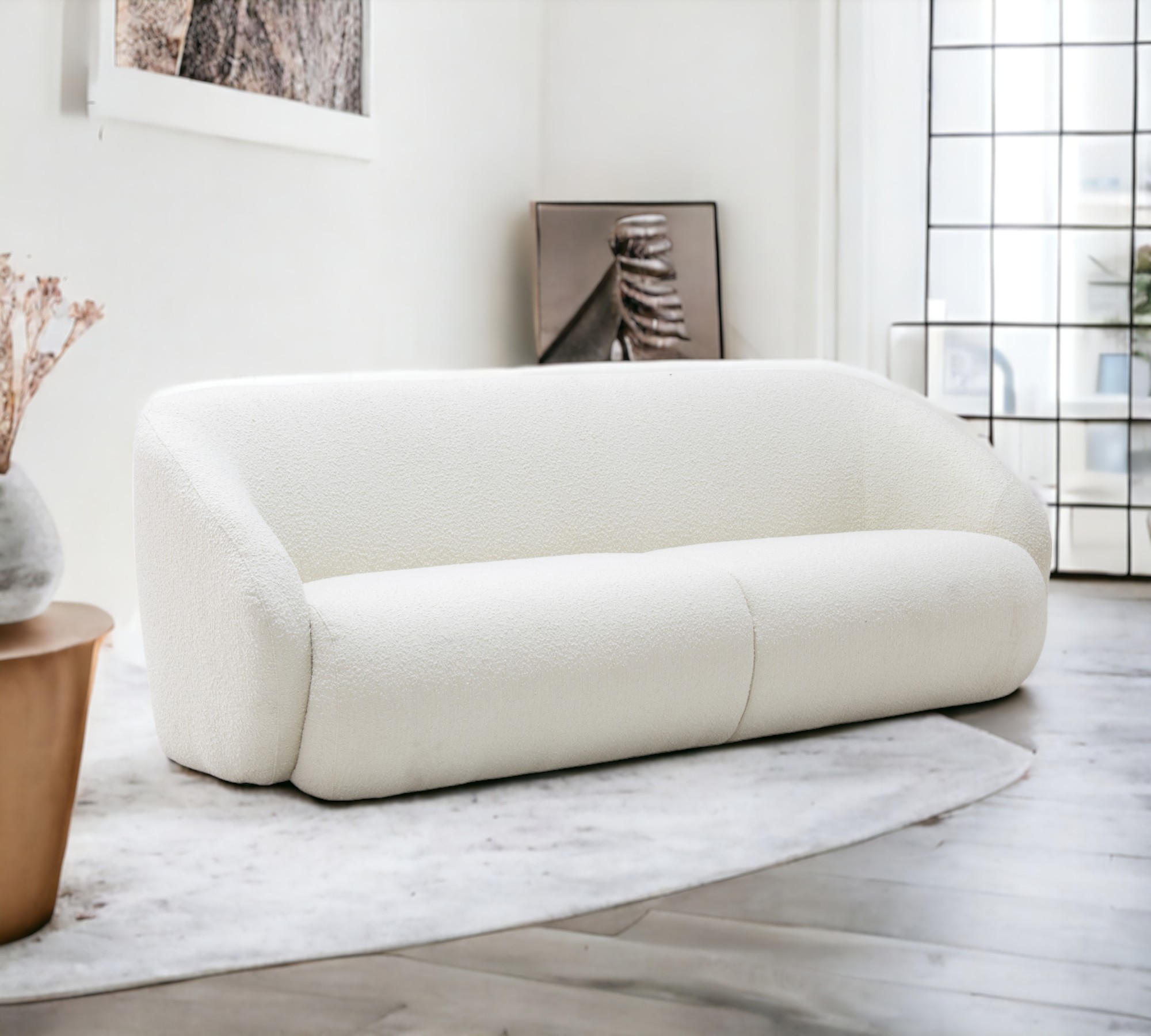 Blanca 3-Sitzer Sofa Bouclé Off White