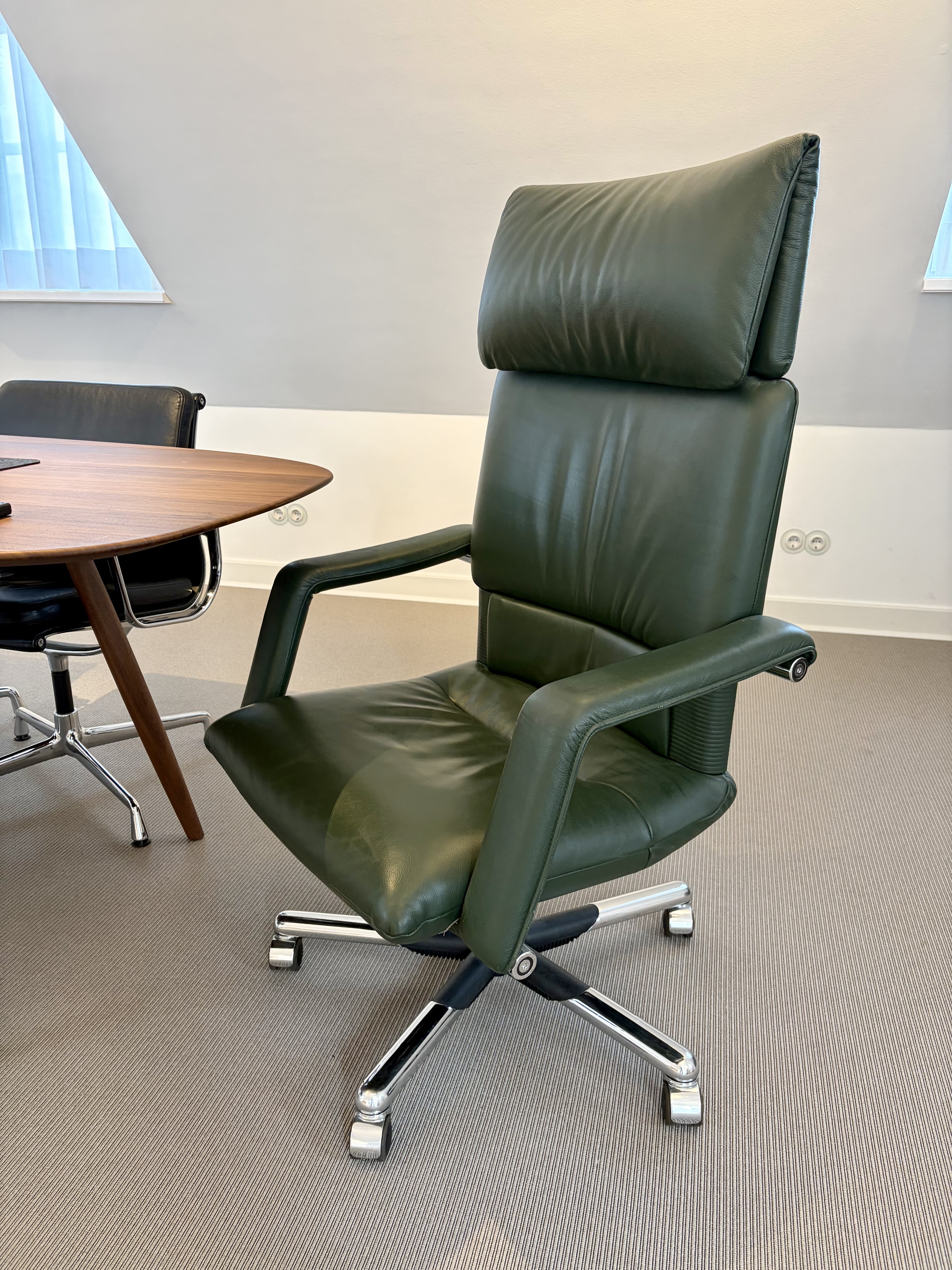 Office chair Leather Dark Green
