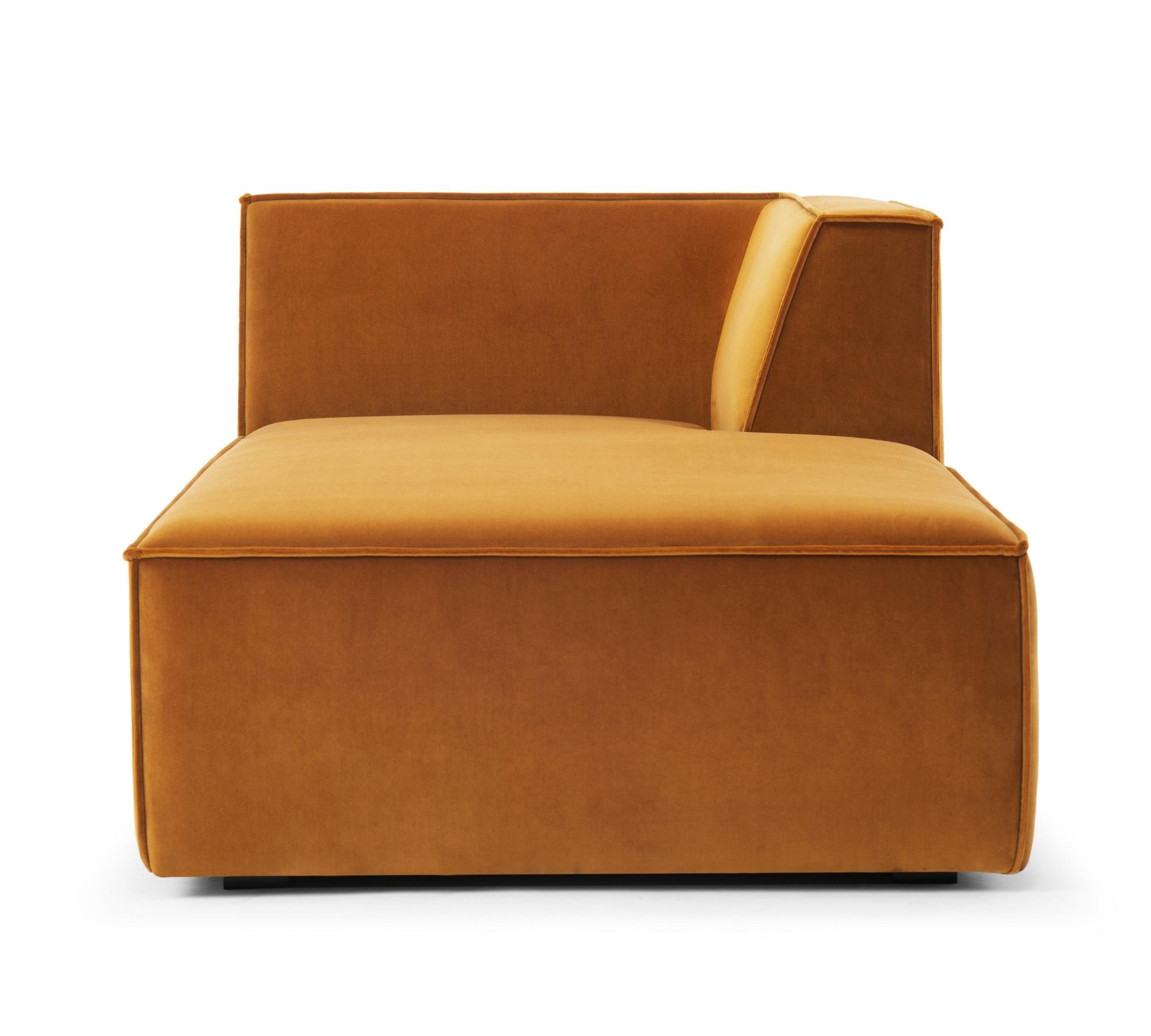 Dane 1-Sitzer Récamiere Rechts Velour Matt Amber