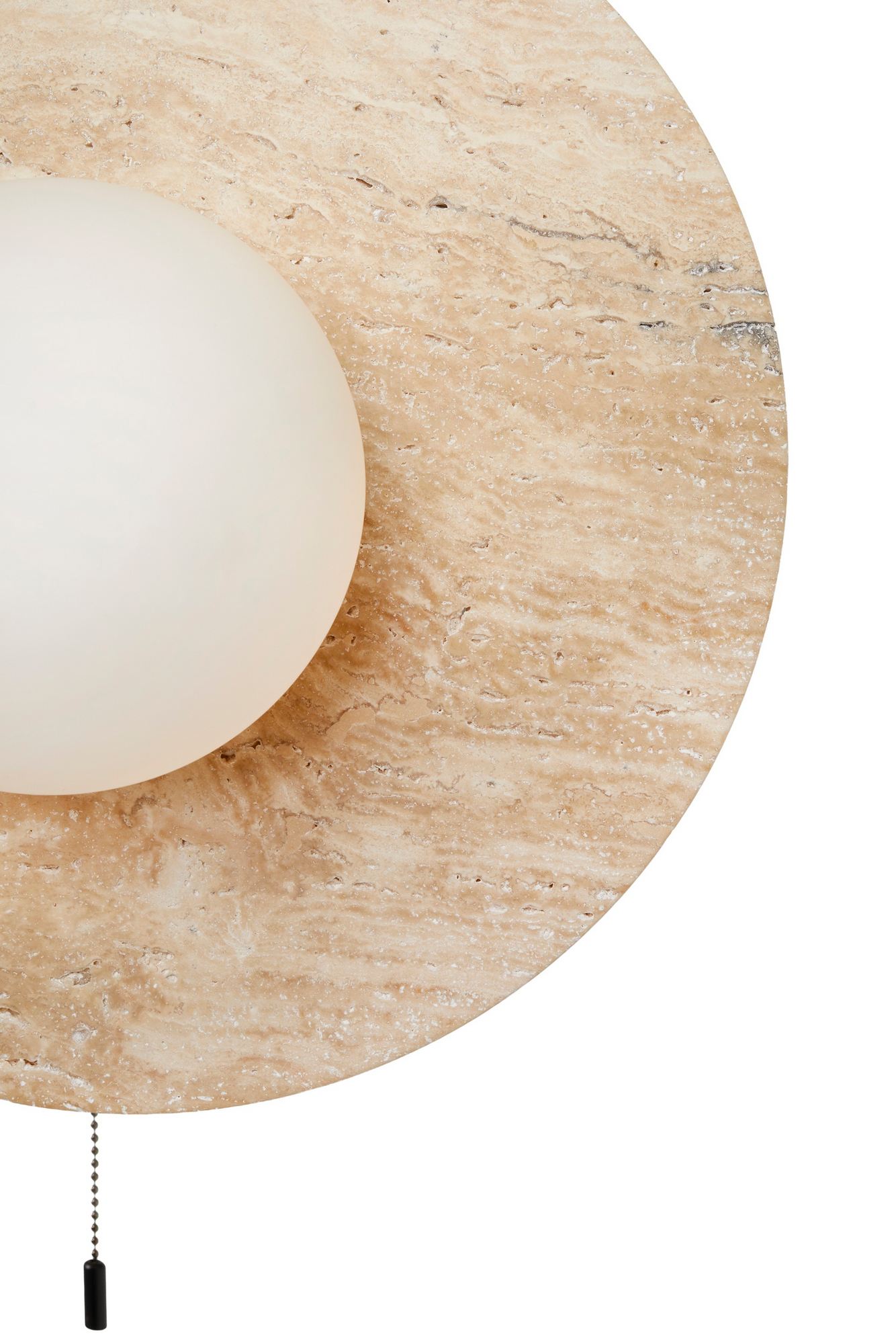 Tor-Nun-B Wandleuchte Travertin Creme Ø 10cm