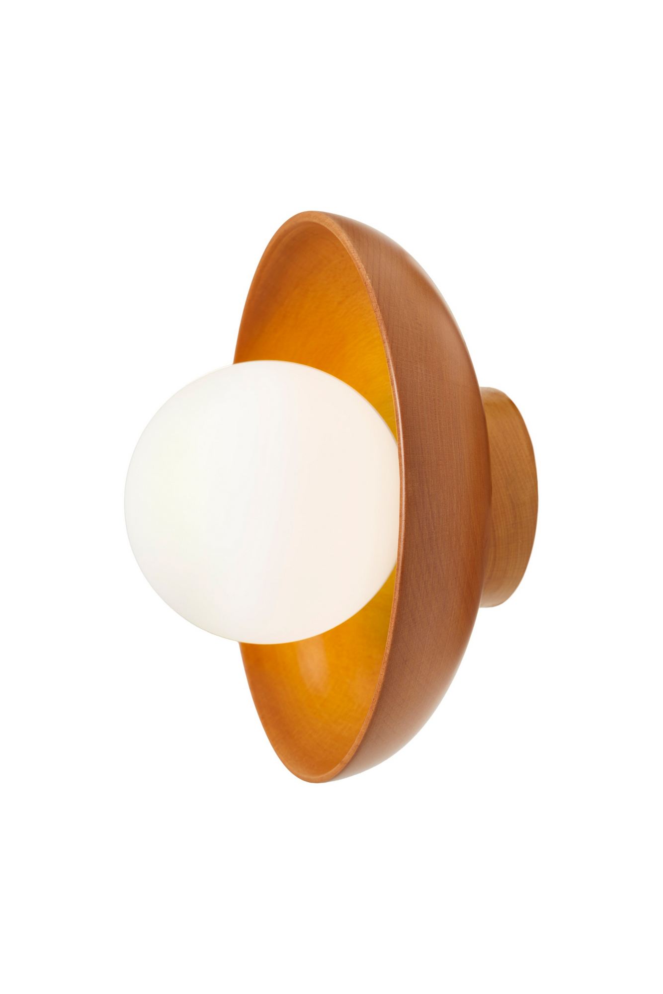 Hand Wall Lamp S Oak Wood Brown