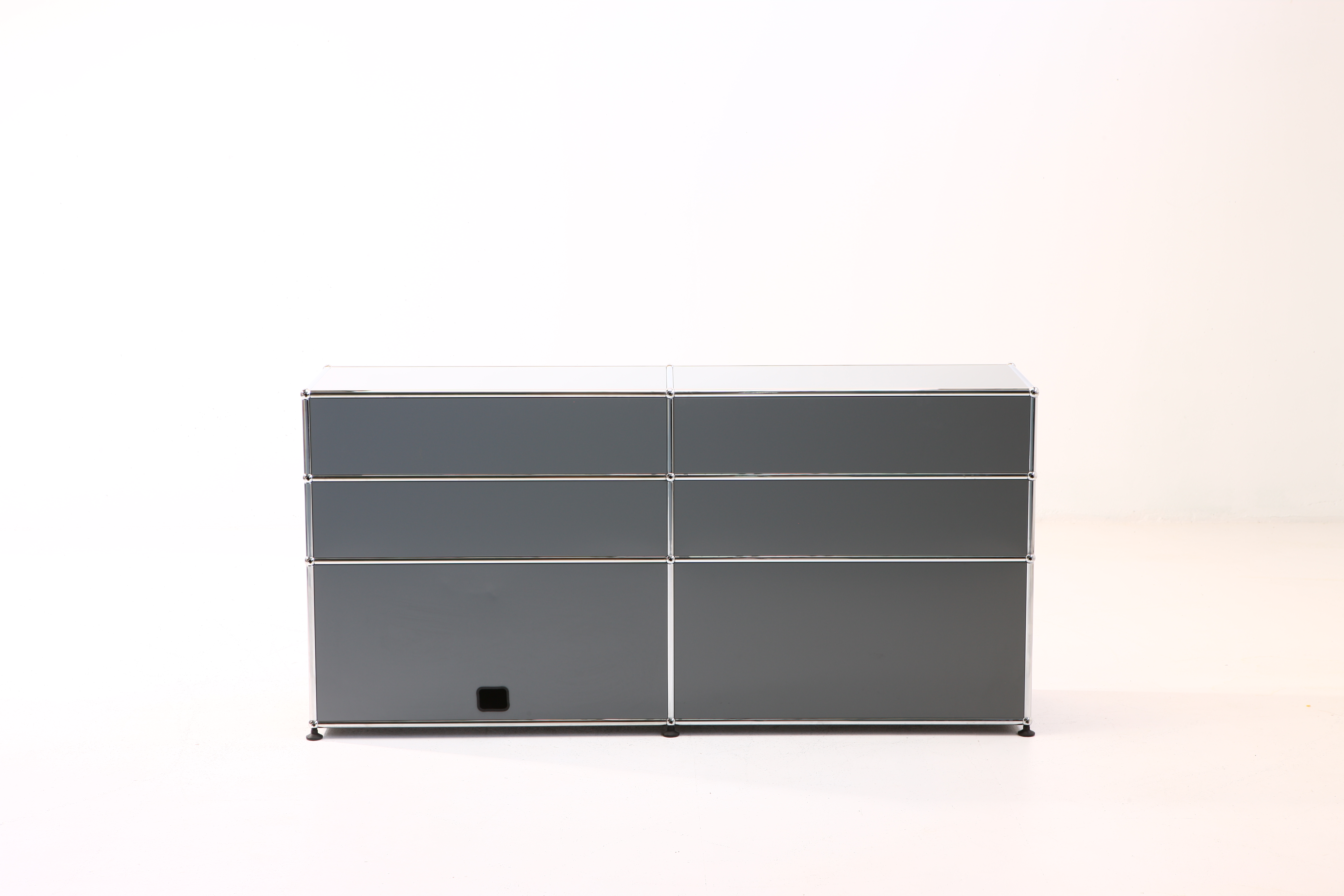 Sideboard 3x3 mit Flügeltüren & Schiebeschubladen Silbergrau