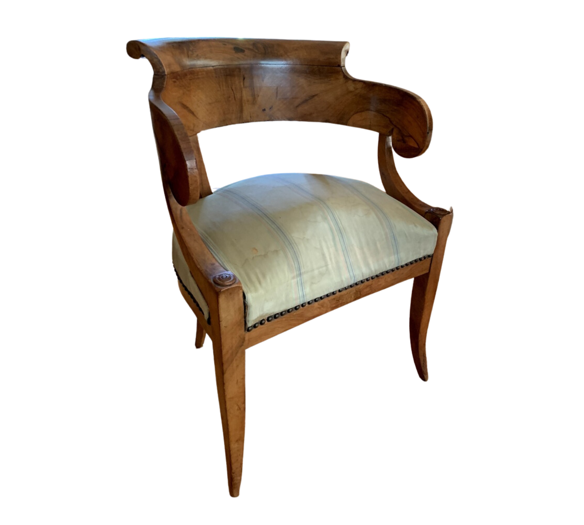 Stuhl Holz Textil Braun 