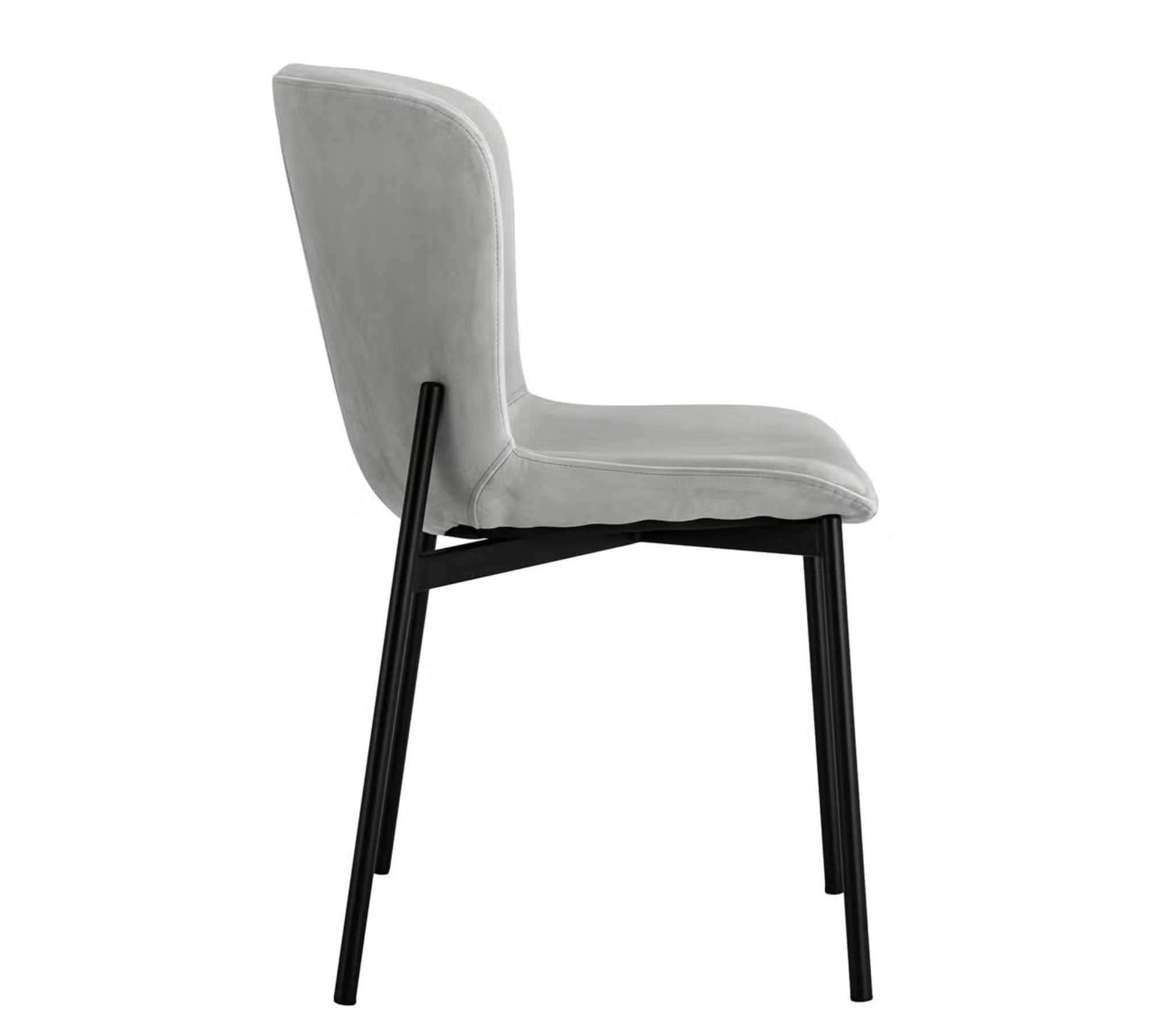 Upholstered chair set of 2 Velvet Light Grey