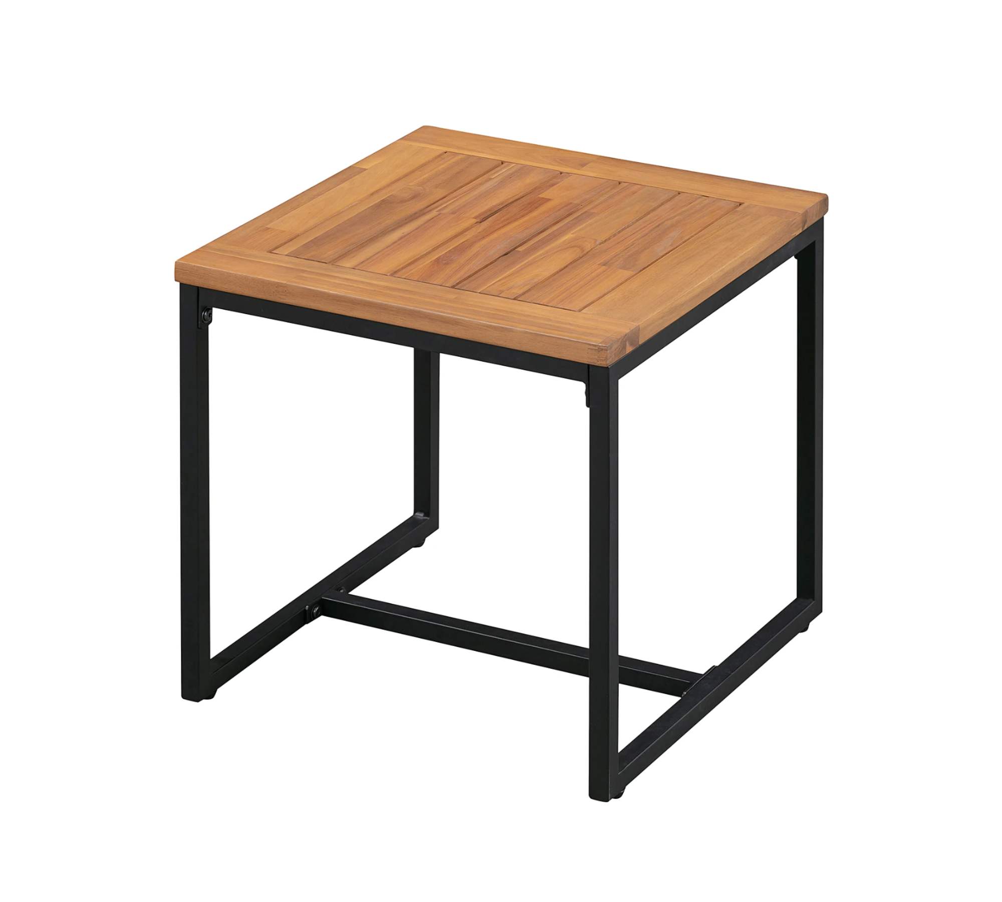 Hocker Akazienholz Stahl Schwarz Braun