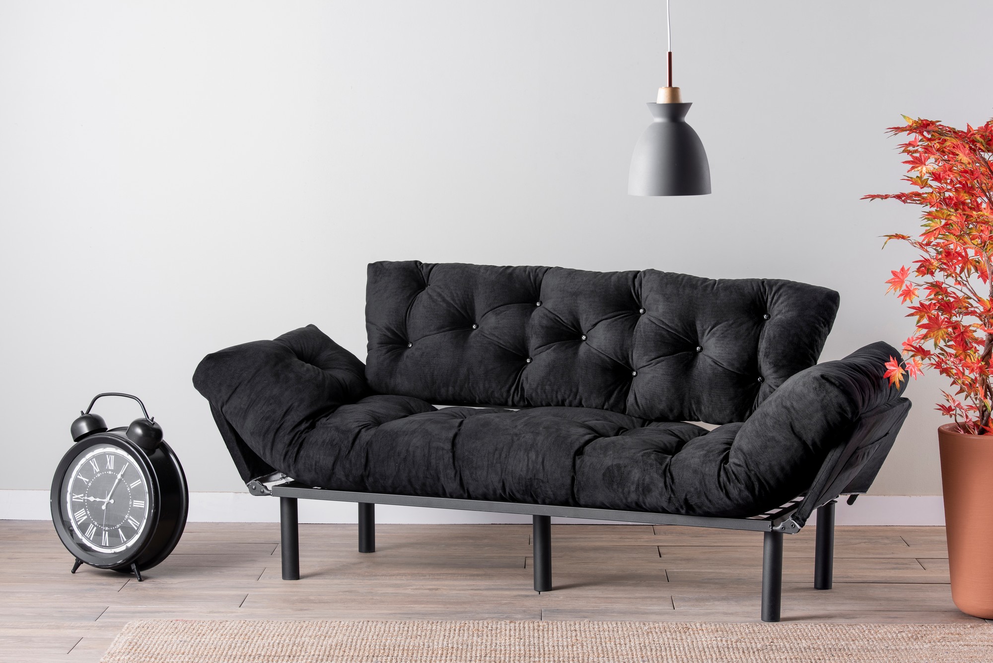 Nitta Triple Schlafsofa 3-Sitzer Schwarz