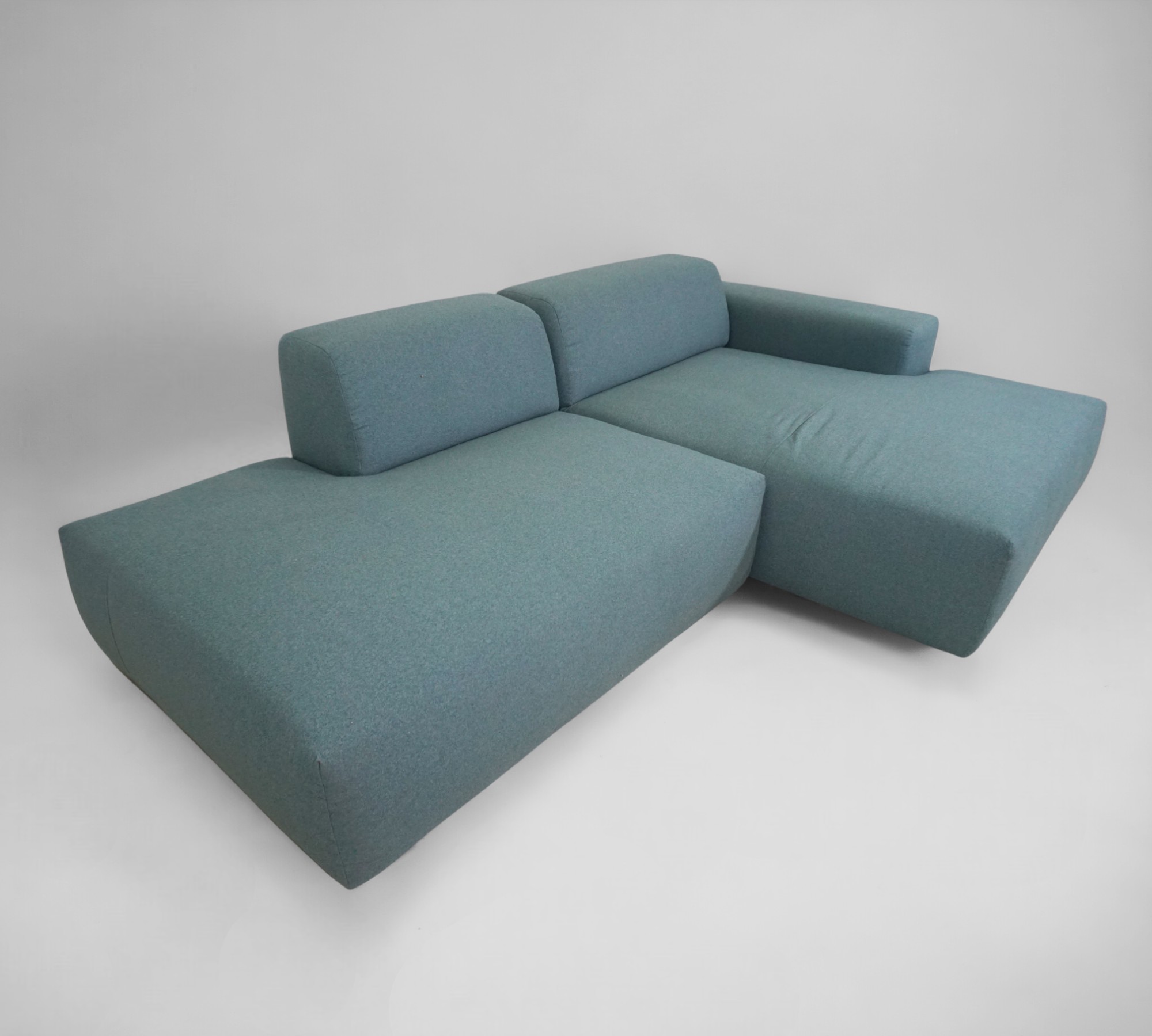 Pyllow Ecksofa Récamiere Rechts Feingewebe Taubenblau