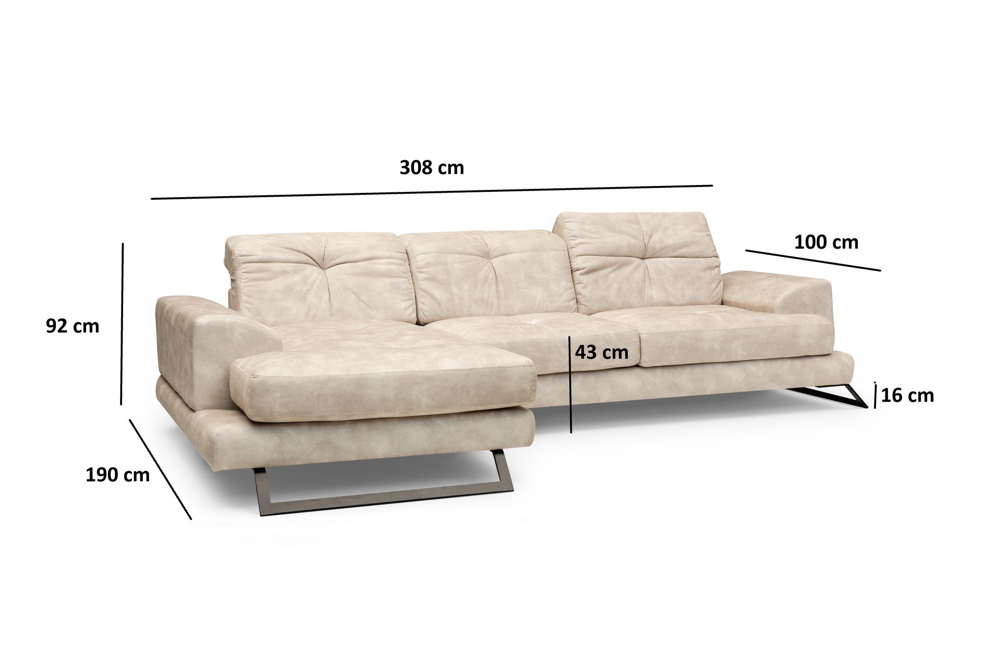 Frido Ecksofa Links Beige