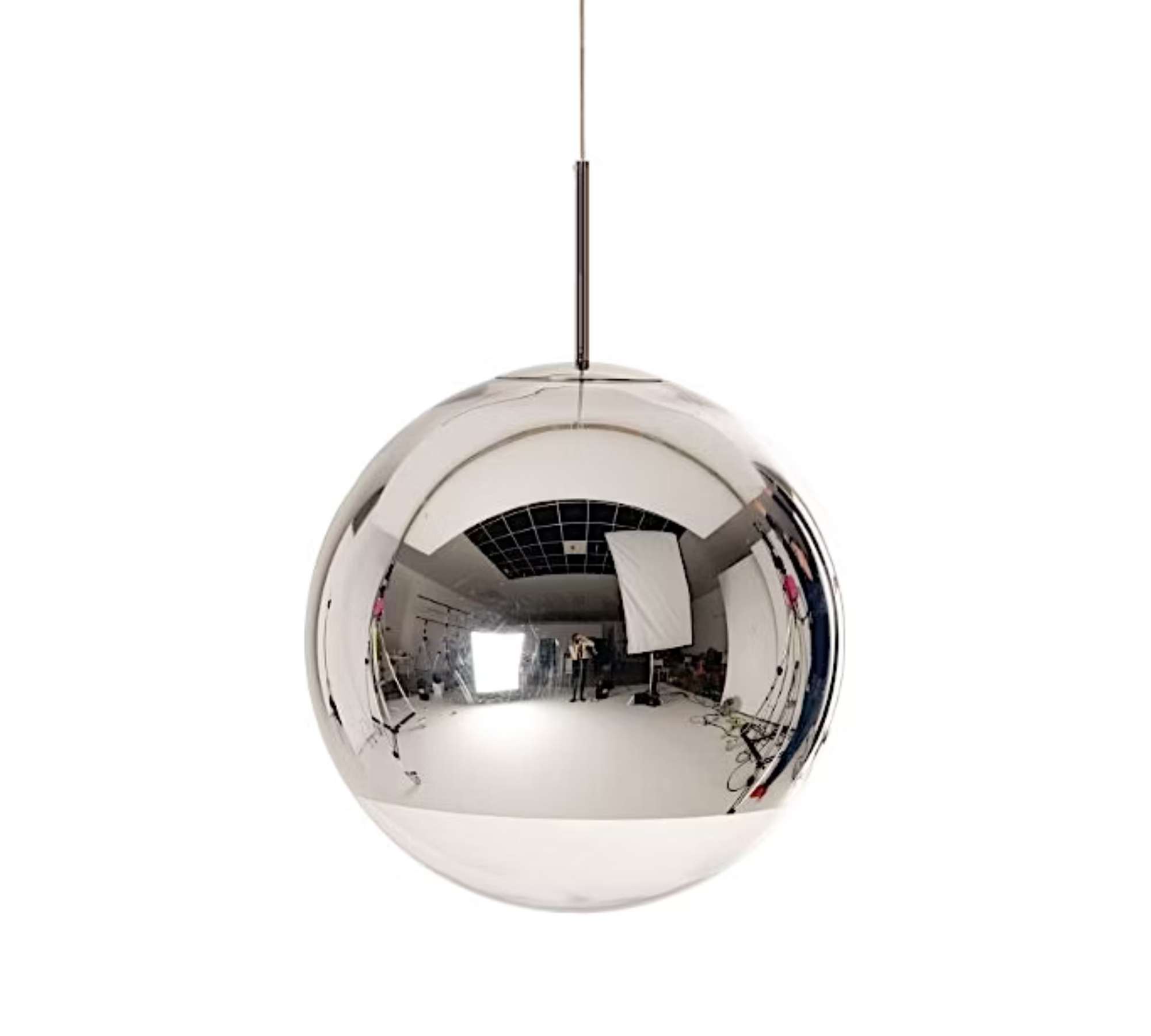 Mirror Ball LED Pendelleuchte Kunststoff Metall Silber