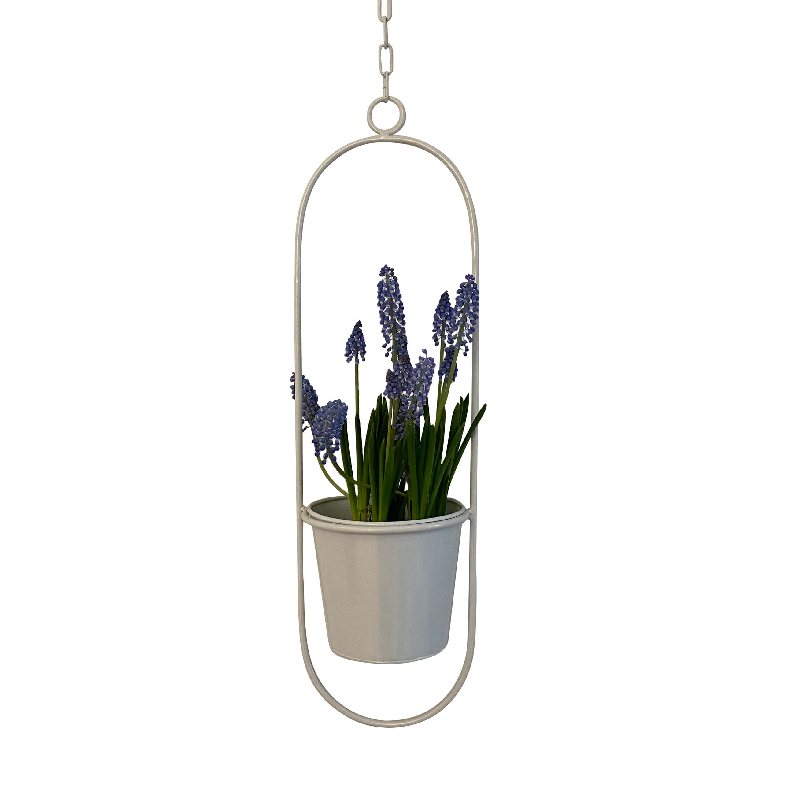 Hanging pot Metal Oval White